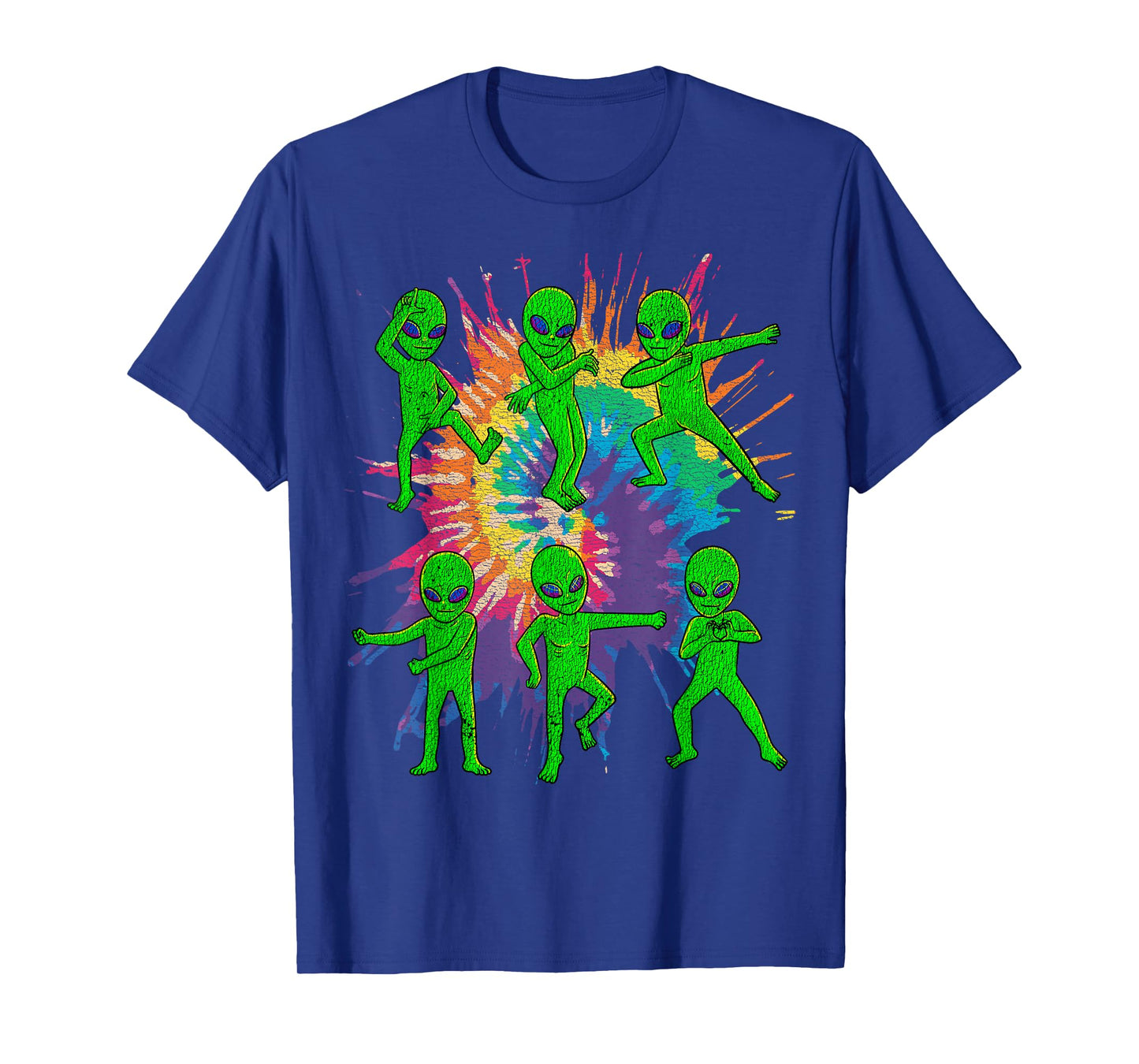 Dancing Alien Halloween Aliens Tie Dye Dance Kids Boys Girls T-Shirt