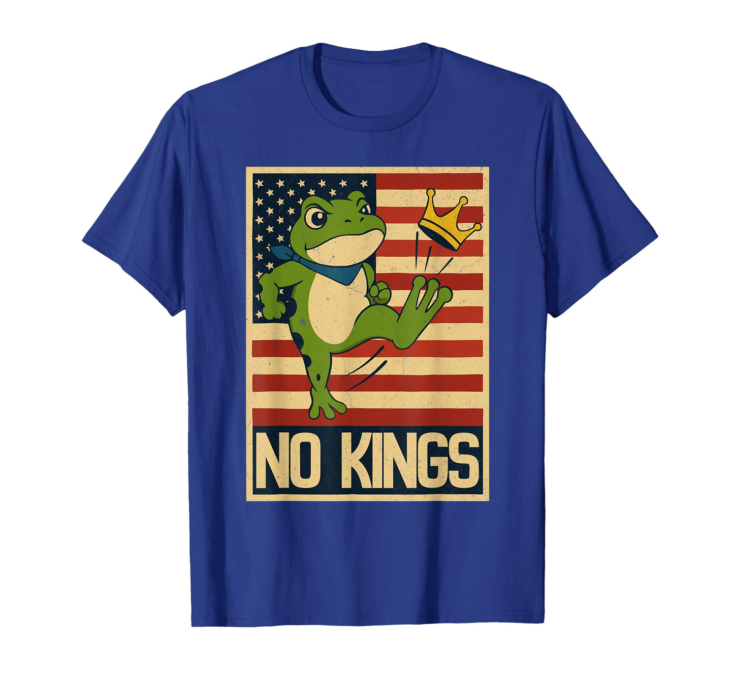 No Kings Frog Portland Frog Protest Vintage for Men Women T-Shirt