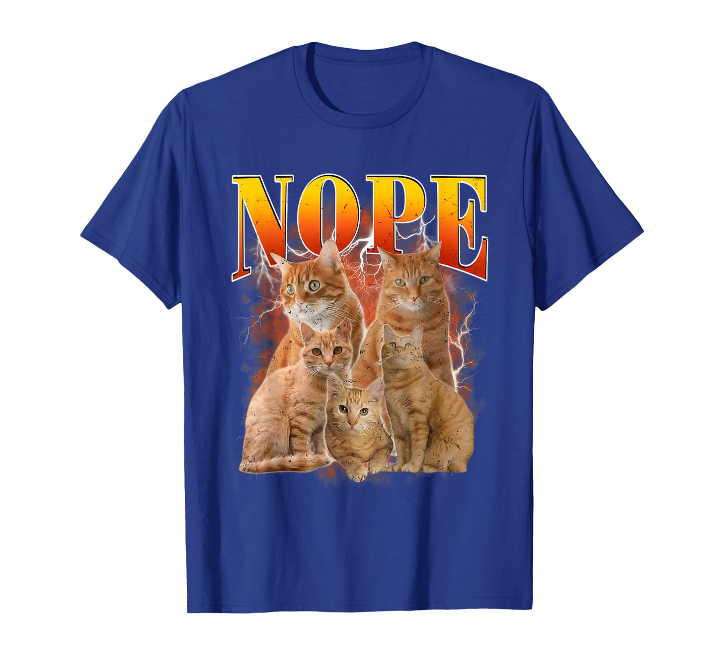 Funny Nope Cat Shirt Vintage Bootleg Pet Lover Men Women T-Shirt