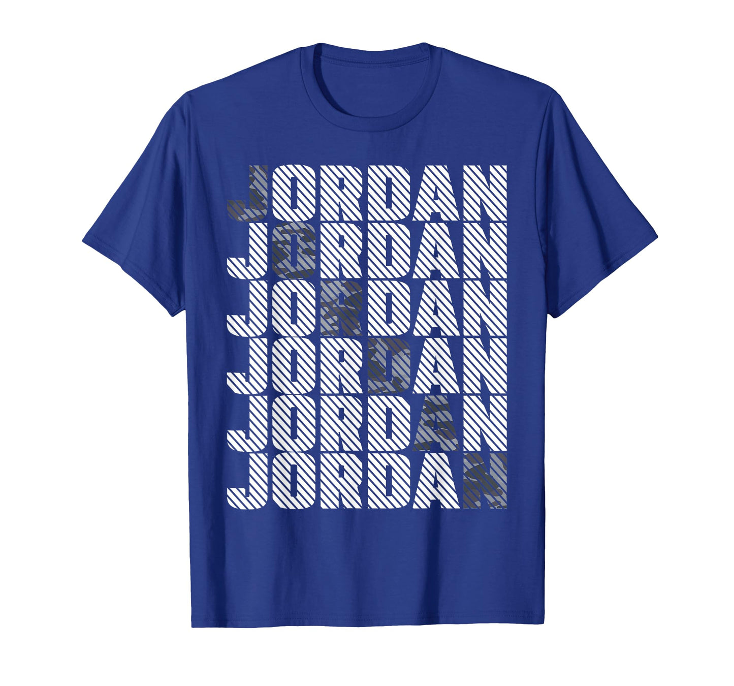 Diagonal Jordan Camo Pattern Grey Retro Camouflage Men Women T-Shirt