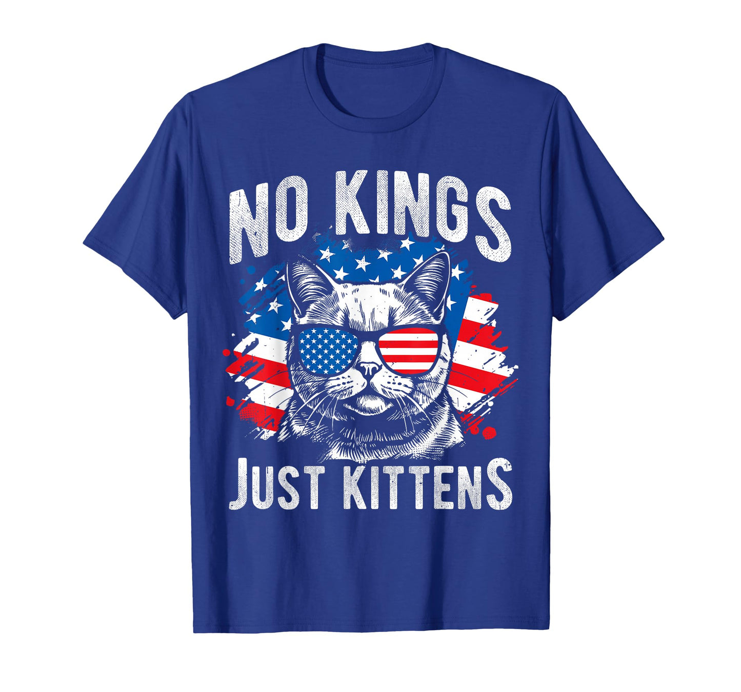NO Kings JUST Kittens Patriotic Protest Cat T-Shirt