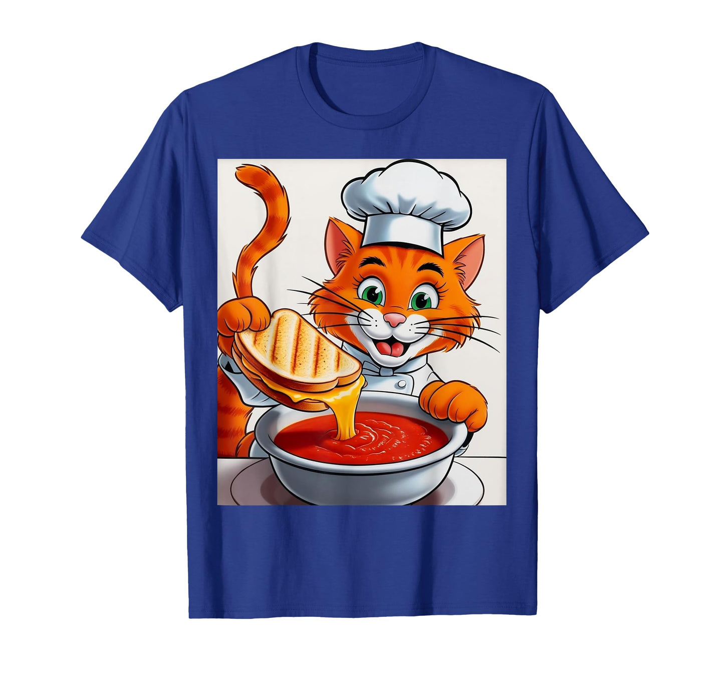 Chef Cat Grilled Cheese Tomato Soup Comfort Food T-Shirt for Men Women Kids