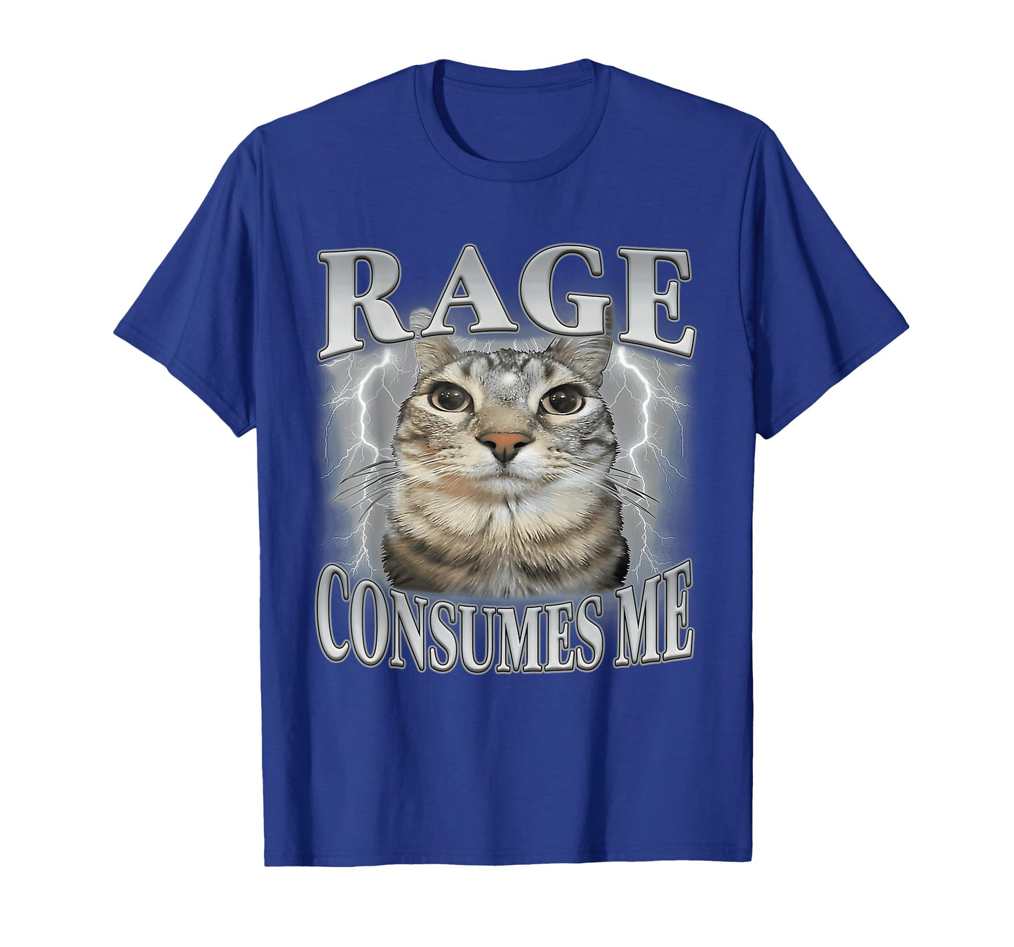 Rage Consumes Me Funny Silly Staring Cat Meme Women Men T-Shirt
