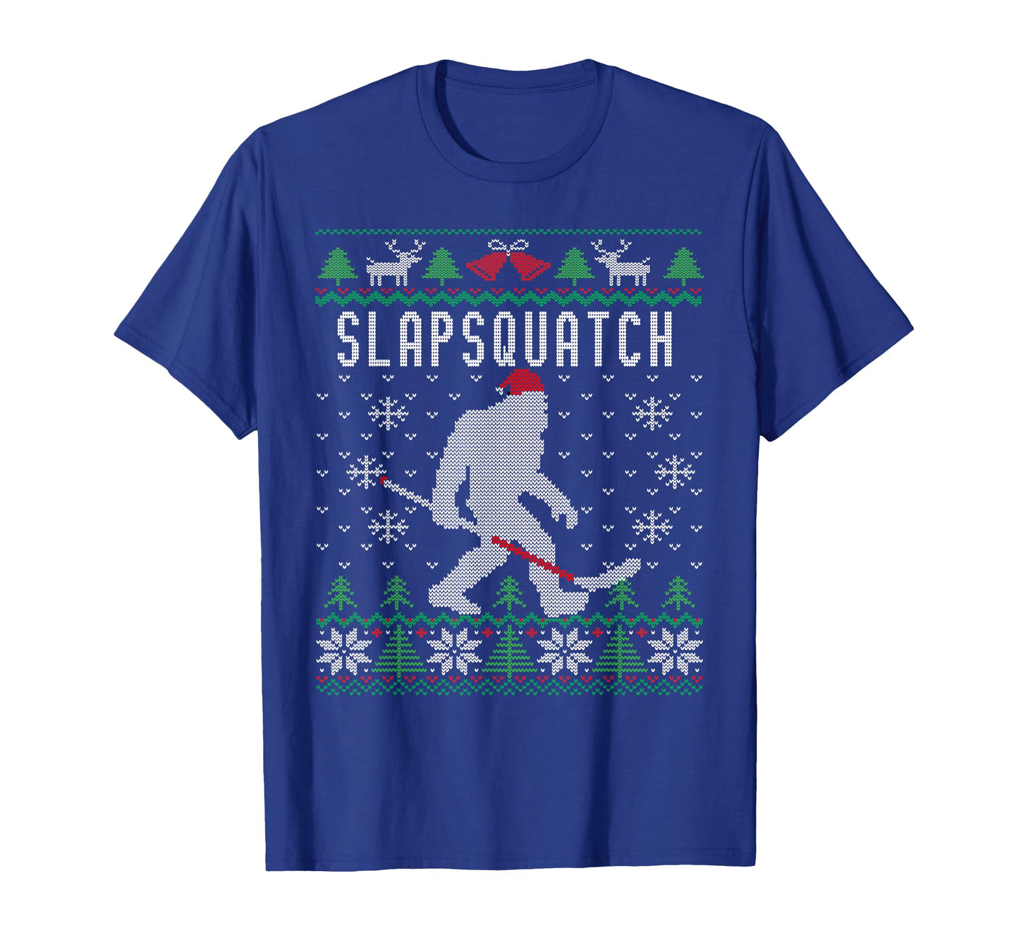 Slapsquatch | Christmas Hockey Sasquatch | Bigfoot T-Shirt