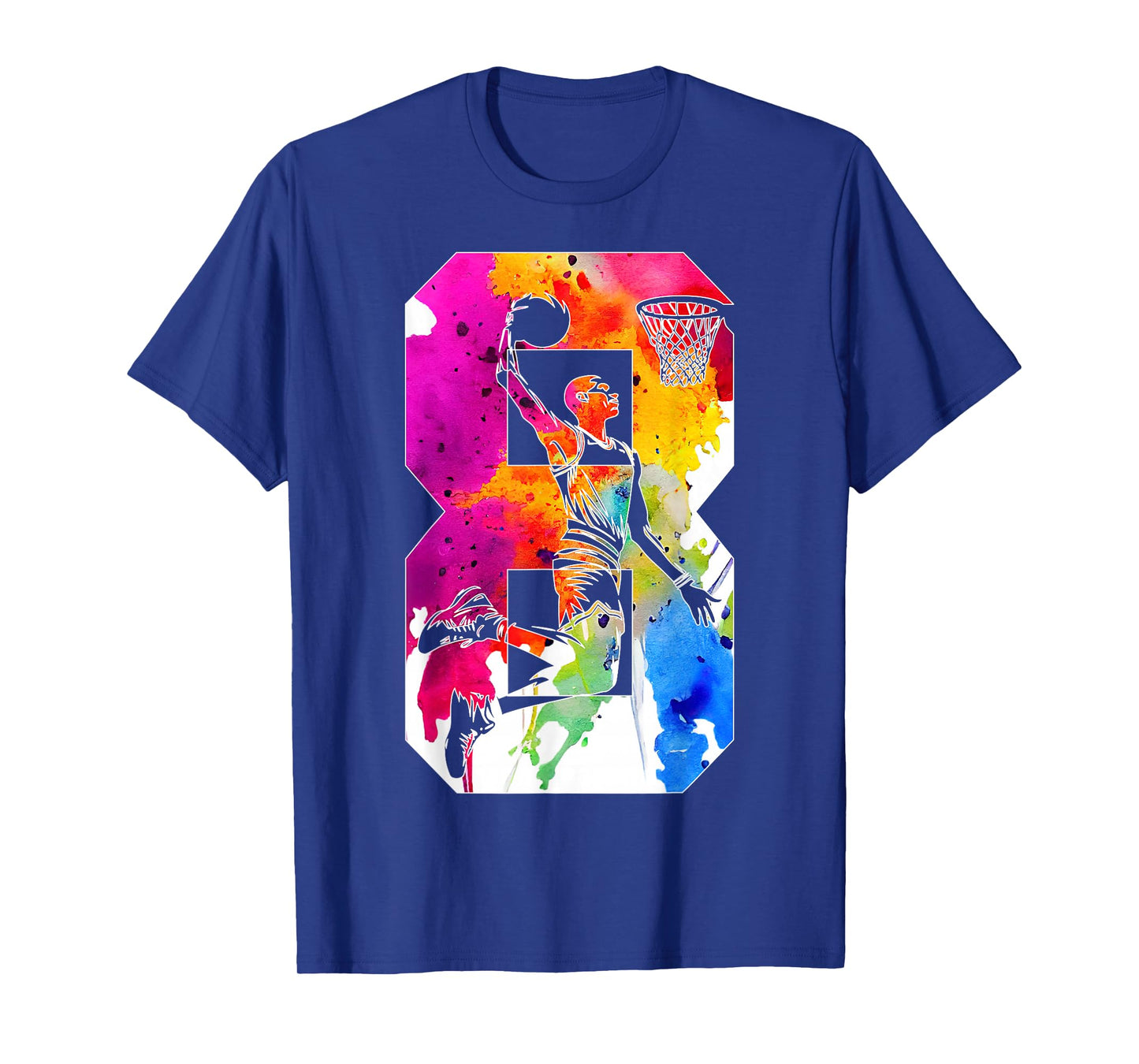 8 YEARS NUMBER 8 BASKETBALL 8TH BIRTHDAY T-Shirt