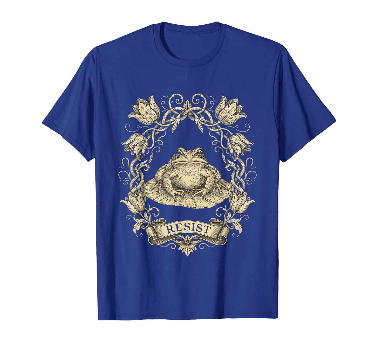 Portland Resist Frog Protest No Kings Day Floral T-Shirt