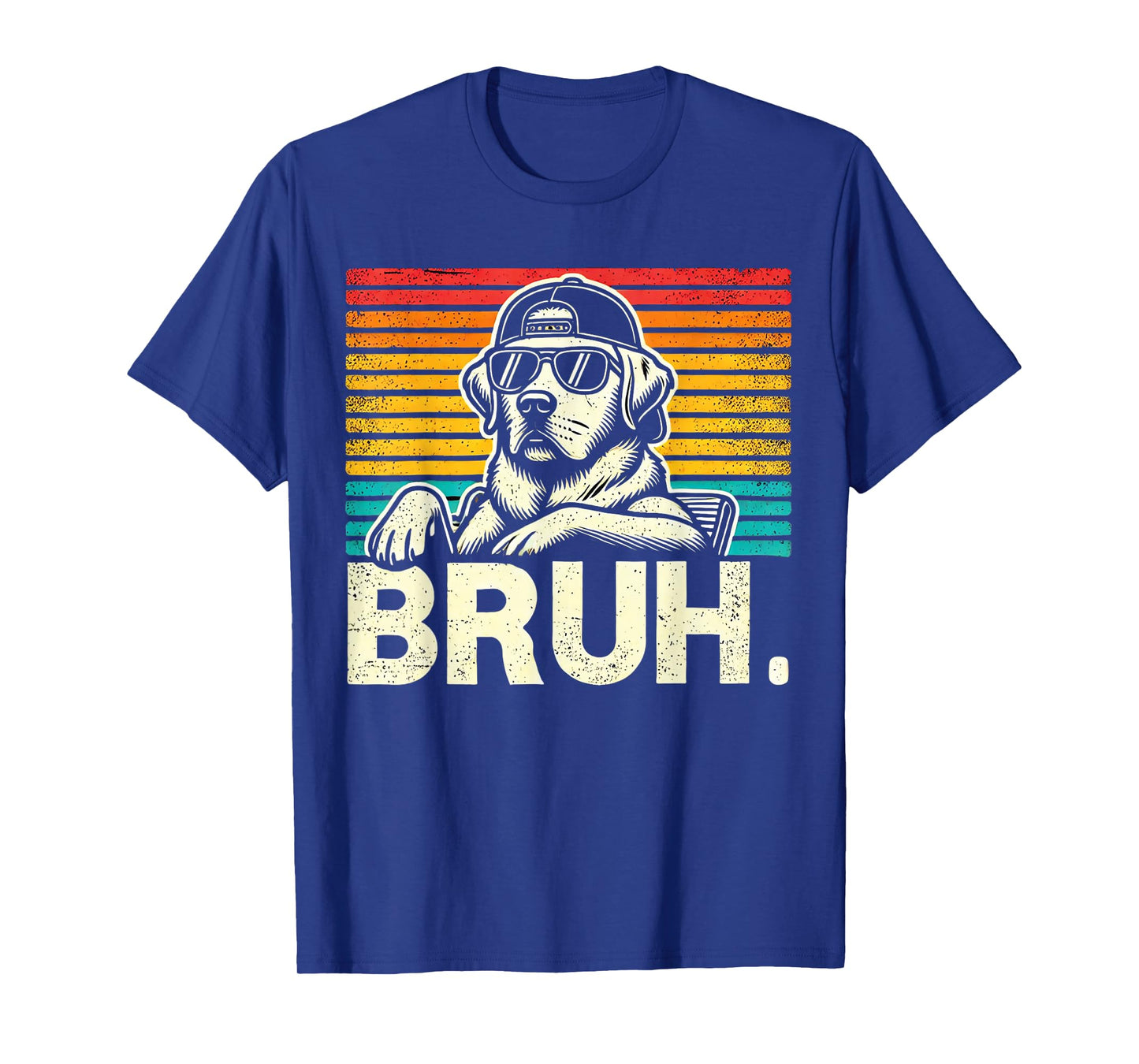 Bruh Retro Vintage 80s Dog Sunglasses Funny Bruh Labrador T-Shirt