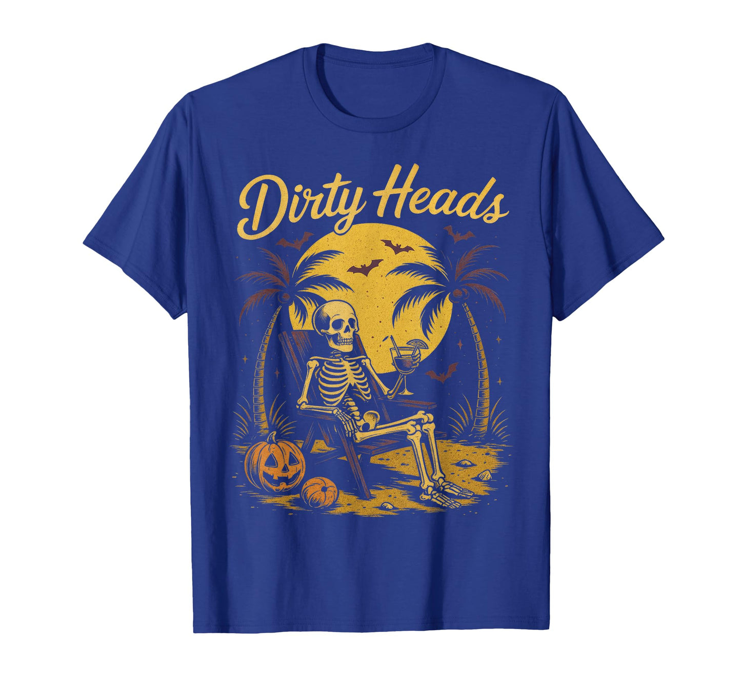 Halloween Chill Skeleton Dirty Heads Retro for Men Women T-Shirt