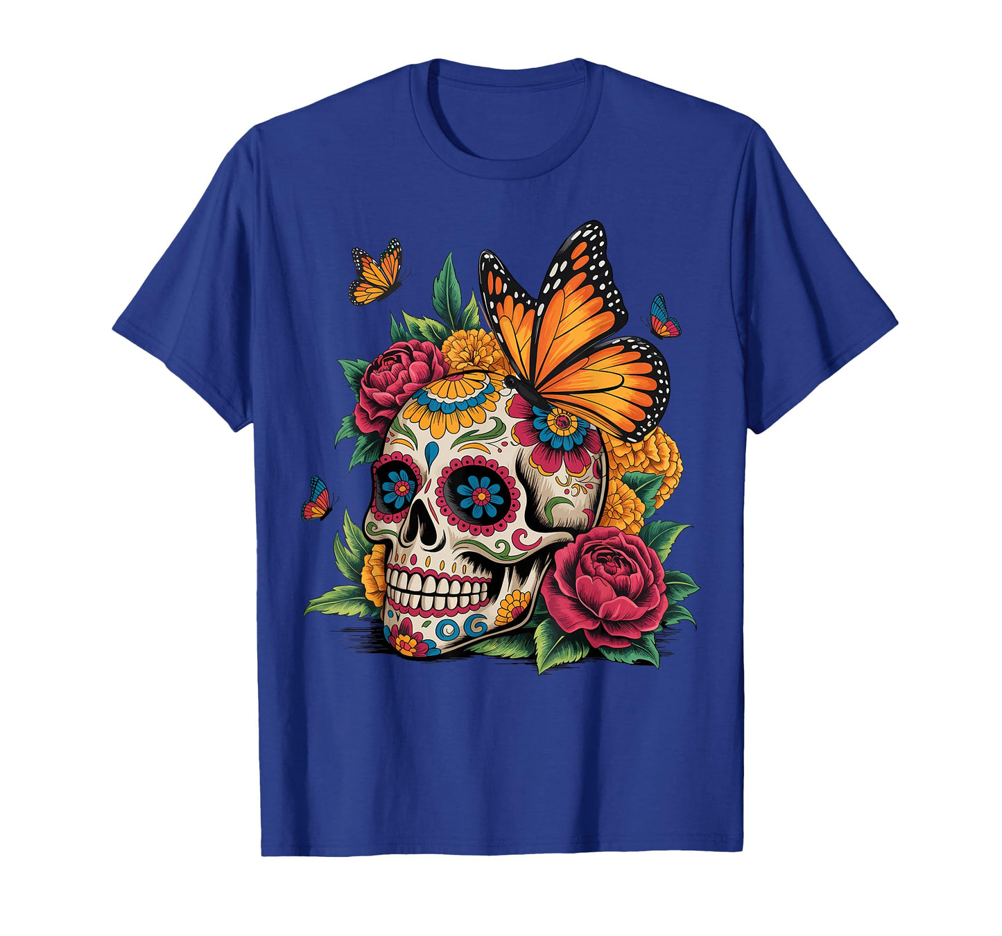 Dia de Los Muertos Floral Sugar Skull Gothic Day of The Dead T-Shirt