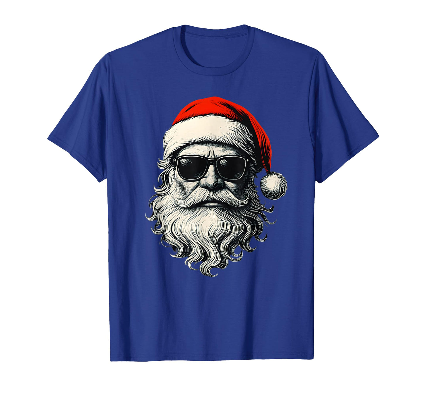 Santa Face Retro Sunglasses Funny Christmas Pajama Mens Boys T-Shirt