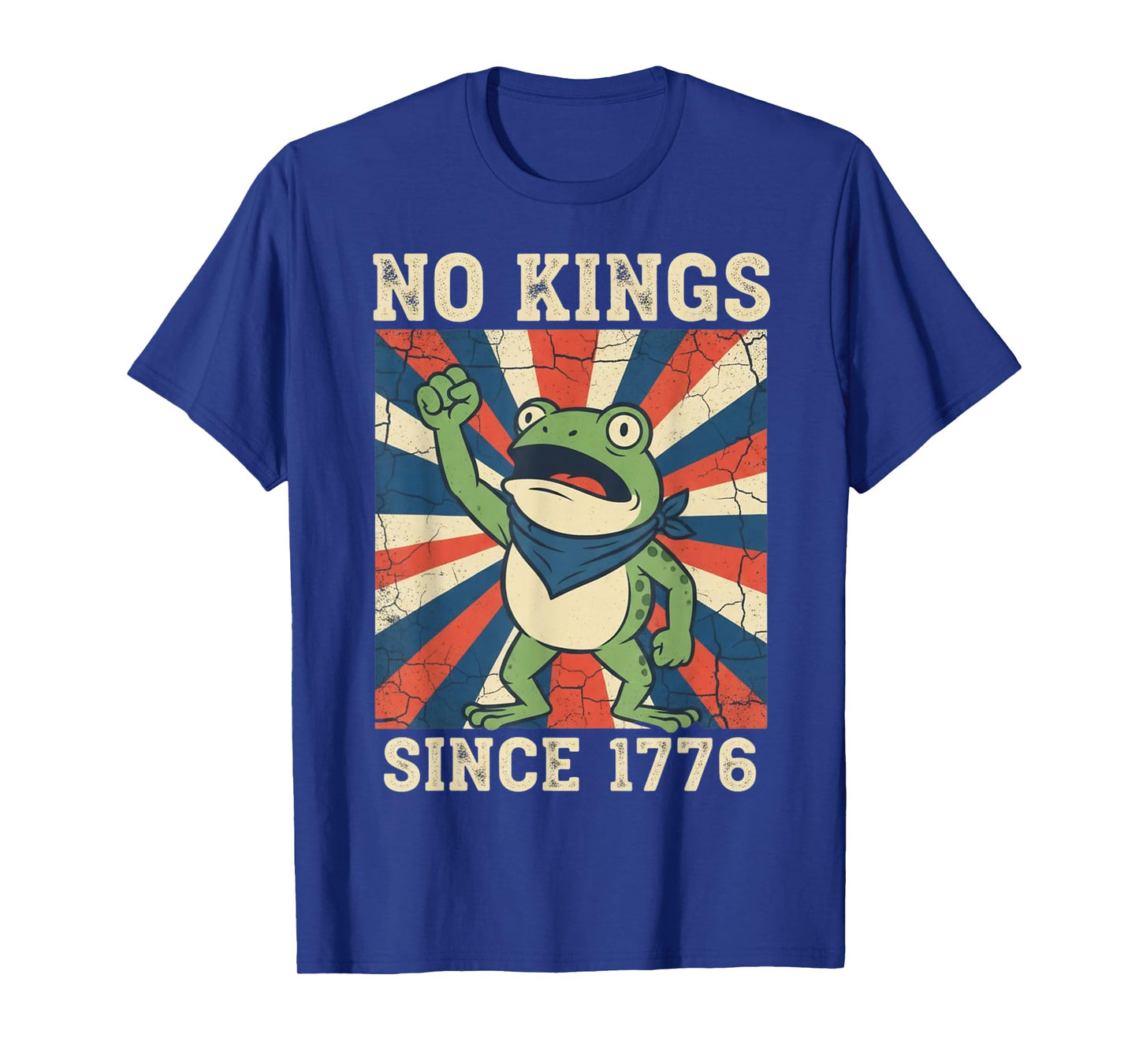 No Kings Since 1776 Funny Frog Protest Retro Patriotic T-Shirt
