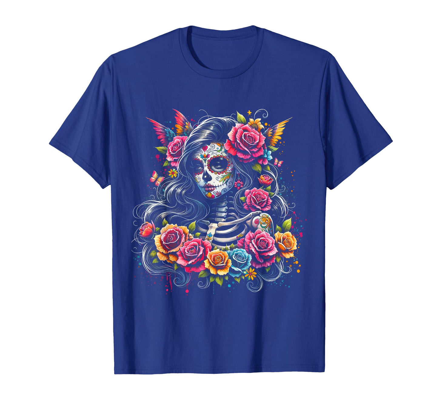 De Los Muertos La Catrina Day of the Dead Sugar Skull Women T-Shirt