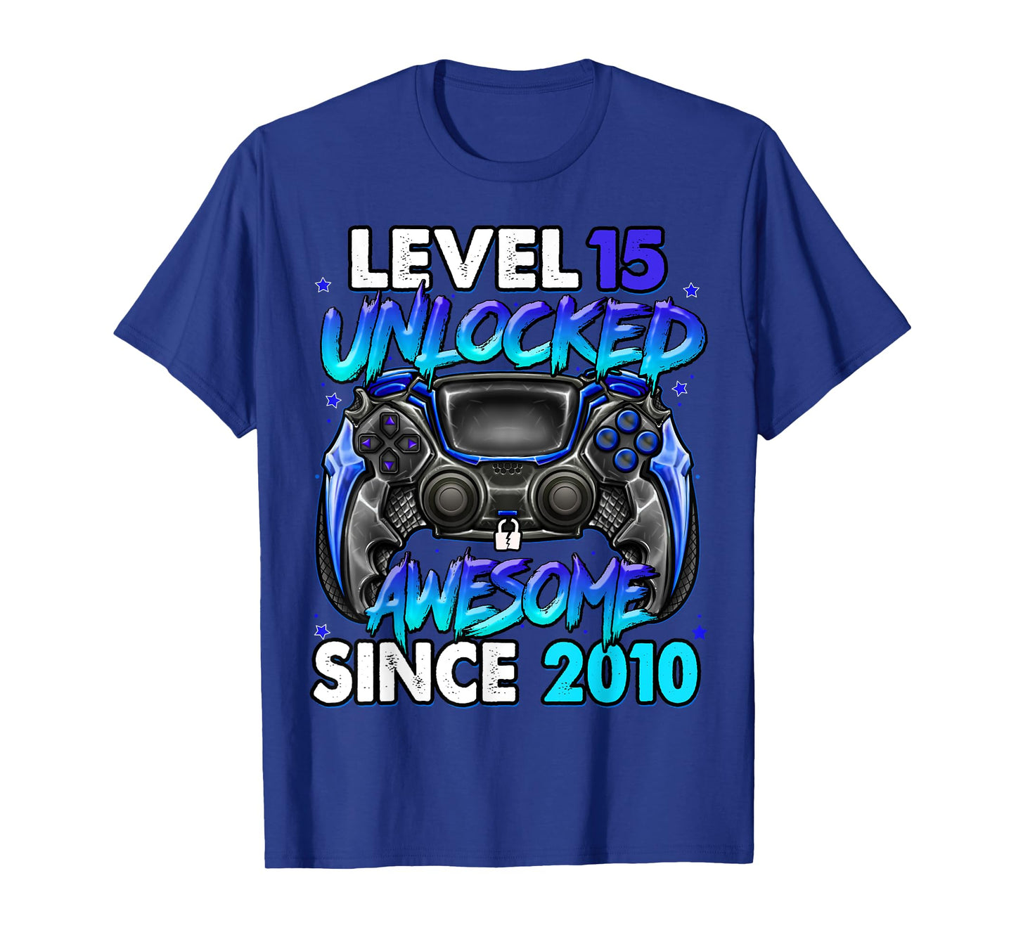 Level 15 Unlocked Awesome Since 2010 15th Birthday Gaming T-Shirt