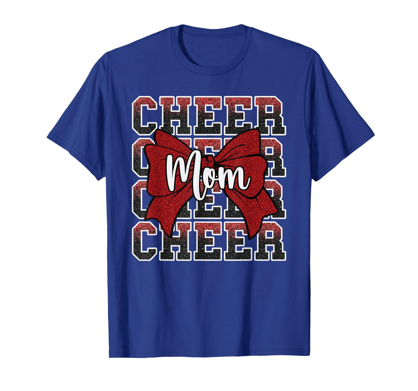 Cheer Mom Mama Bow Sport Cheerleader Cheerleading Red T-Shirt