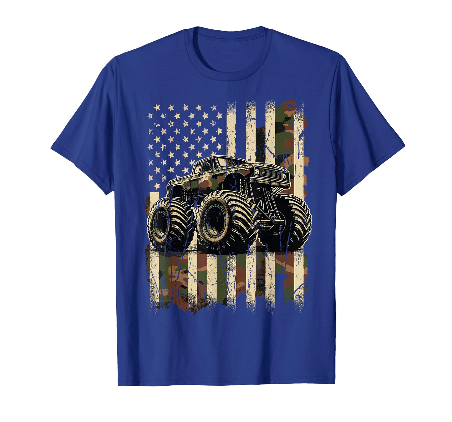 Monster Truck USA Flag 4th July T-Shirt