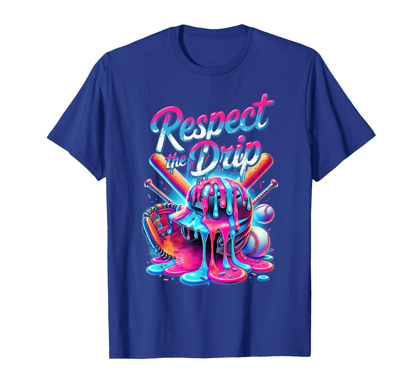 Baseball Drip For Boys Ice Cream Respect The Drip Baseball T-Shirt