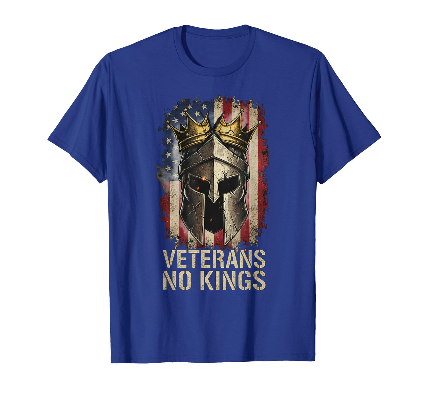 Veterans No Kings โ Broken Crown Spartan Warrior Patriotic T-Shirt