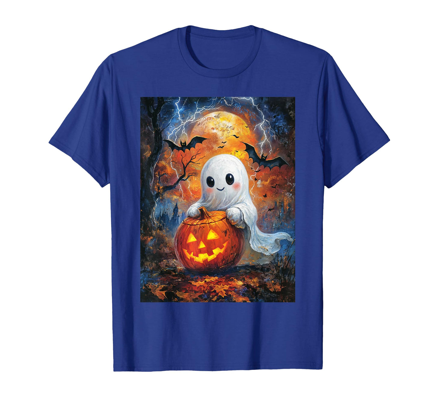 Halloween Pumpkin Design Girls Boys Kids Ghost Halloween T-Shirt