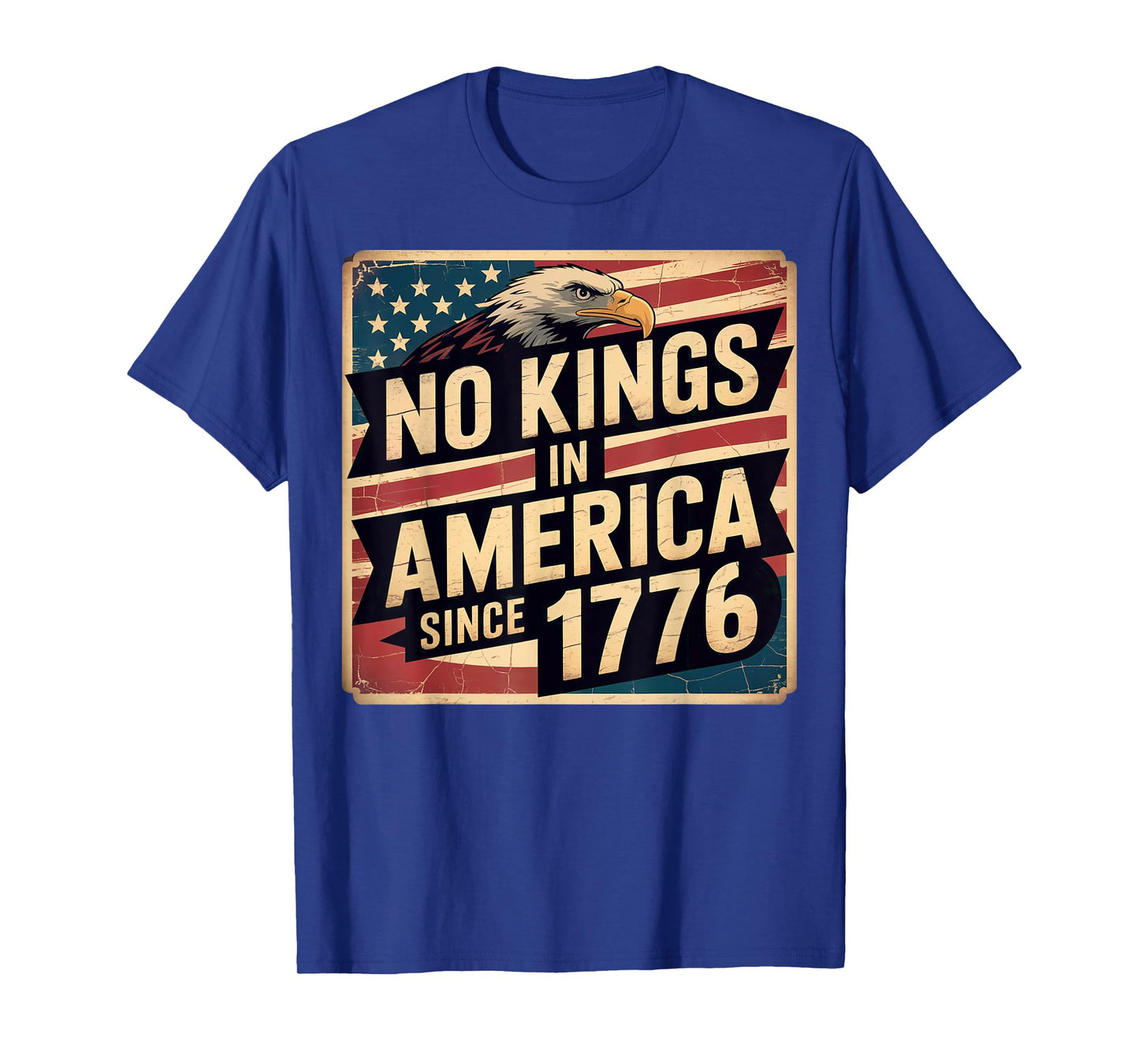 America Flag 4th July Decor No Kings In America Since 1776 T-Shirt
