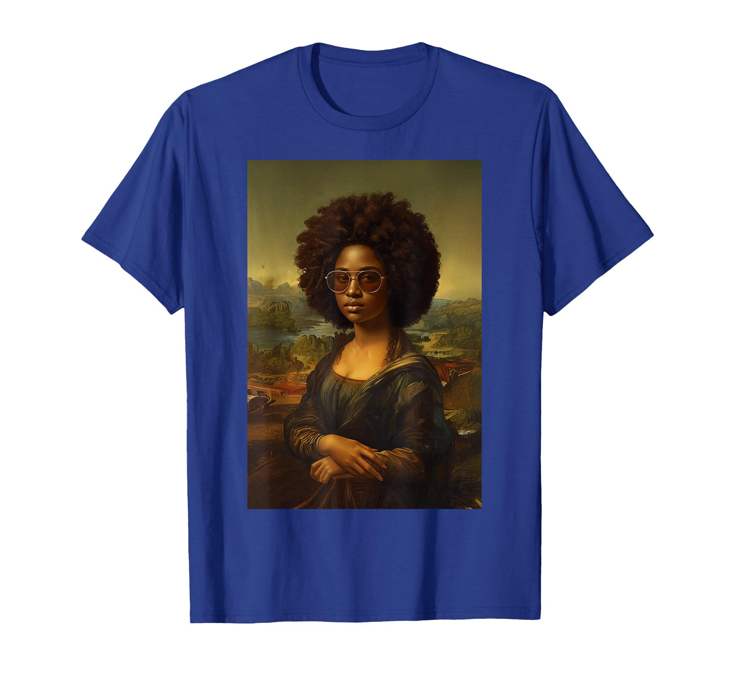 Black Mona Lisa Afro African American Black History Month T-Shirt