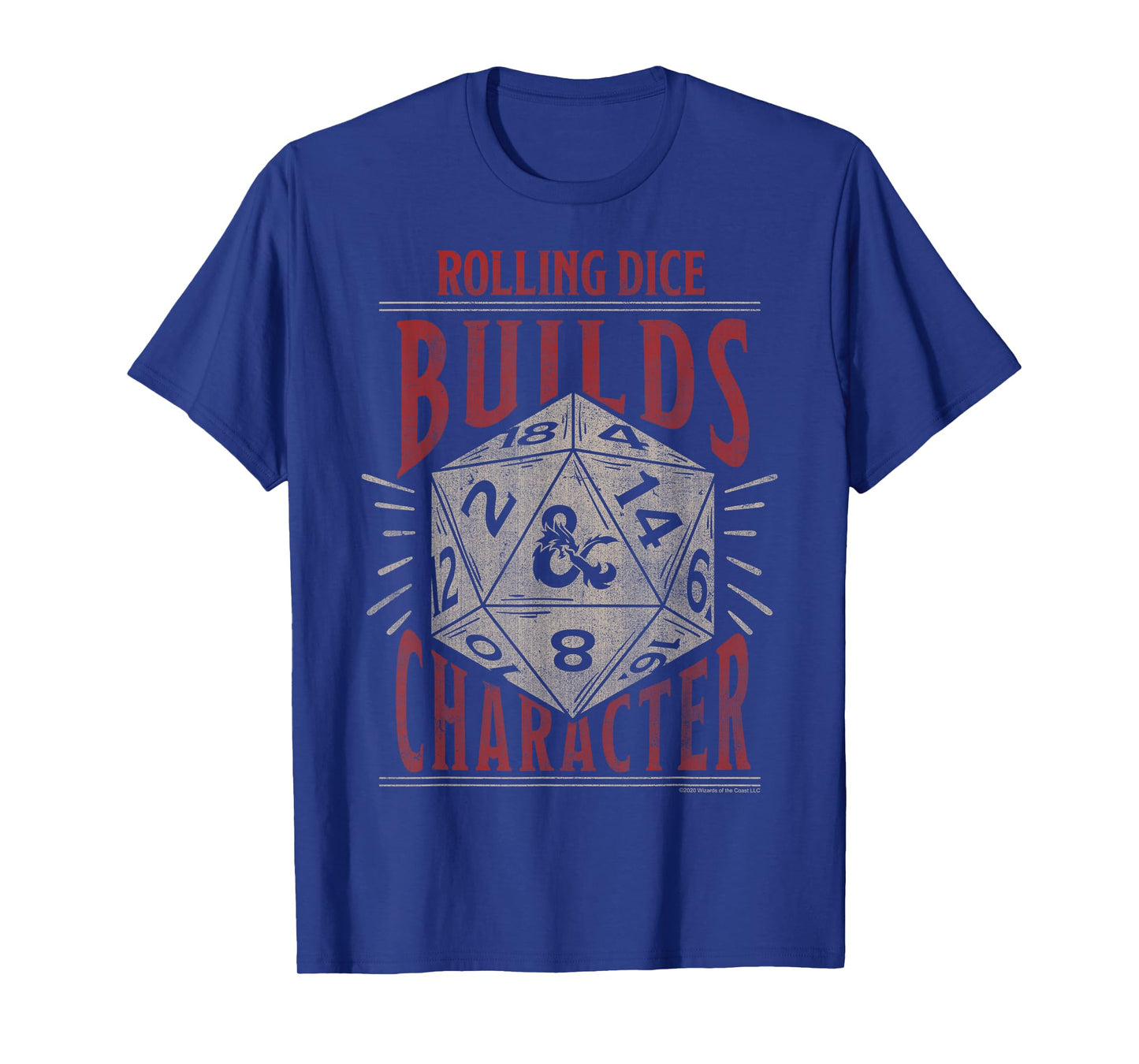 Dungeons & Dragons Rolling Dice Builds Character Short Sleeve T-Shirt