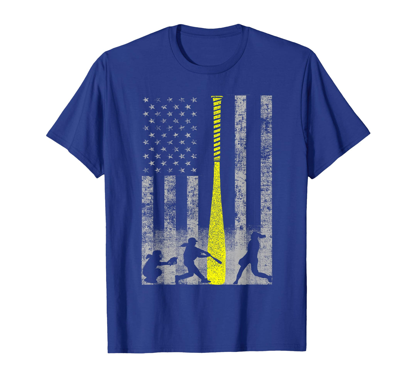Yellow Softball Flag Shirt - Yellow Bat Flag T-Shirt T-Shirt