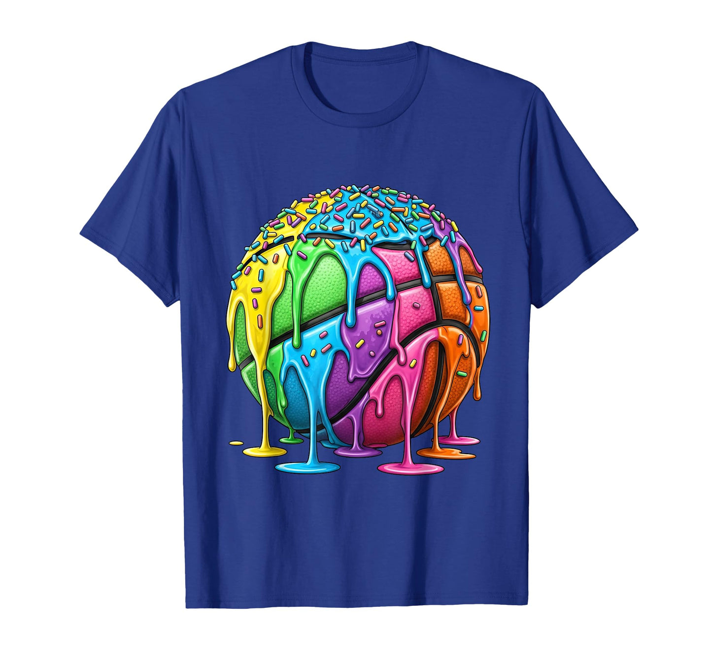 Basketball Ice Cream Drip for Boys Girls Dripping Basketball T-Shirt