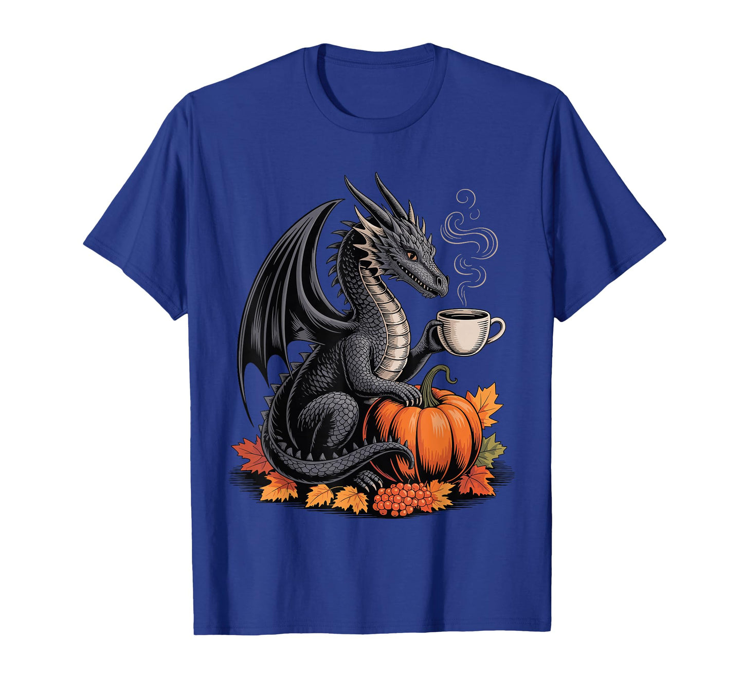 Dragon Pumpkin Spice Coffee Fancy Fall Halloween Fantasy T-Shirt