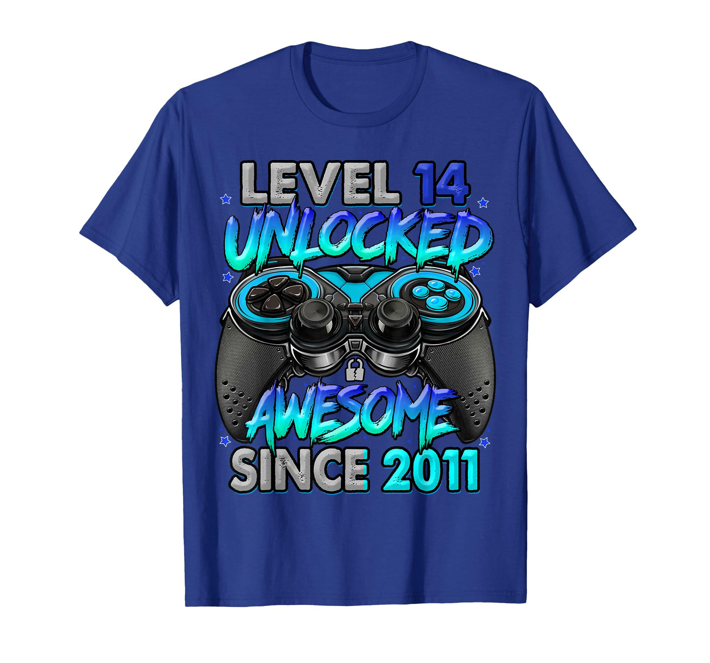 Level 14 Unlocked Awesome Since 2011 14th Birthday Gaming T-Shirt