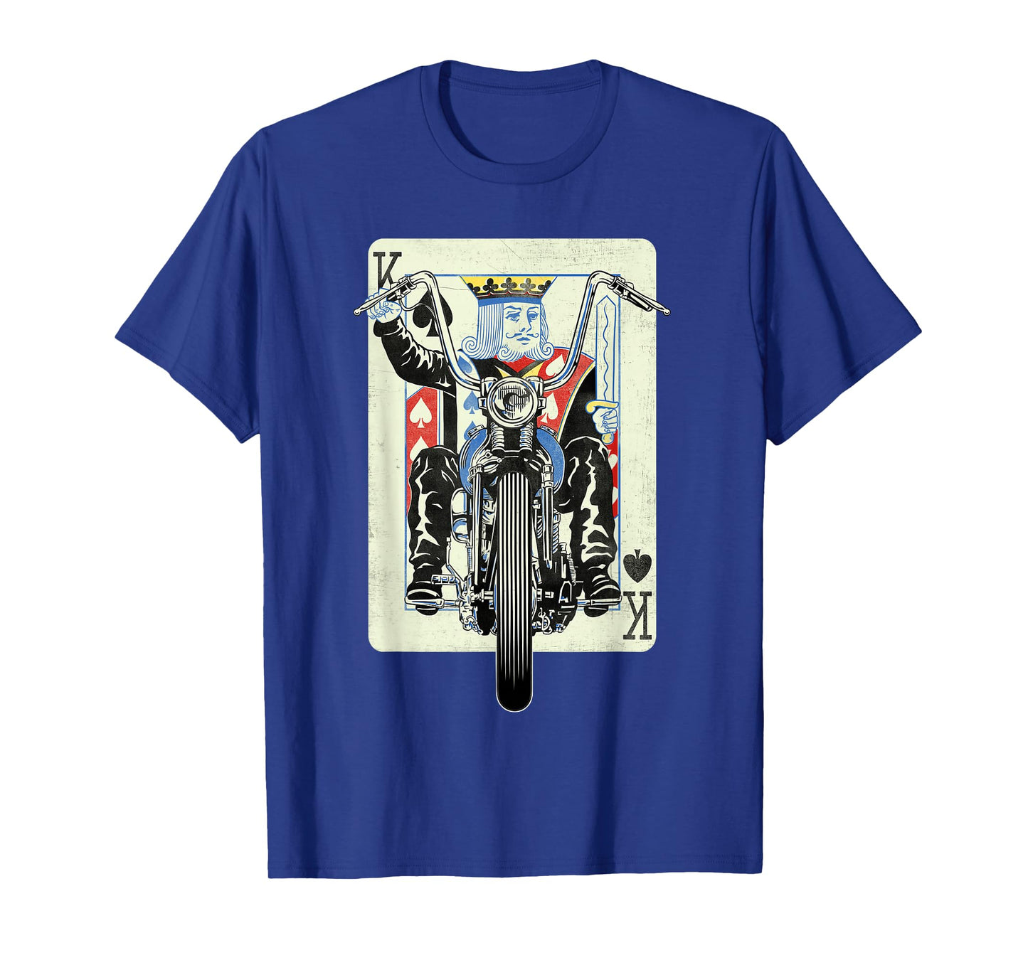 Vintage King Card Motorcycle Poker Black Jack Gambling Biker T-Shirt