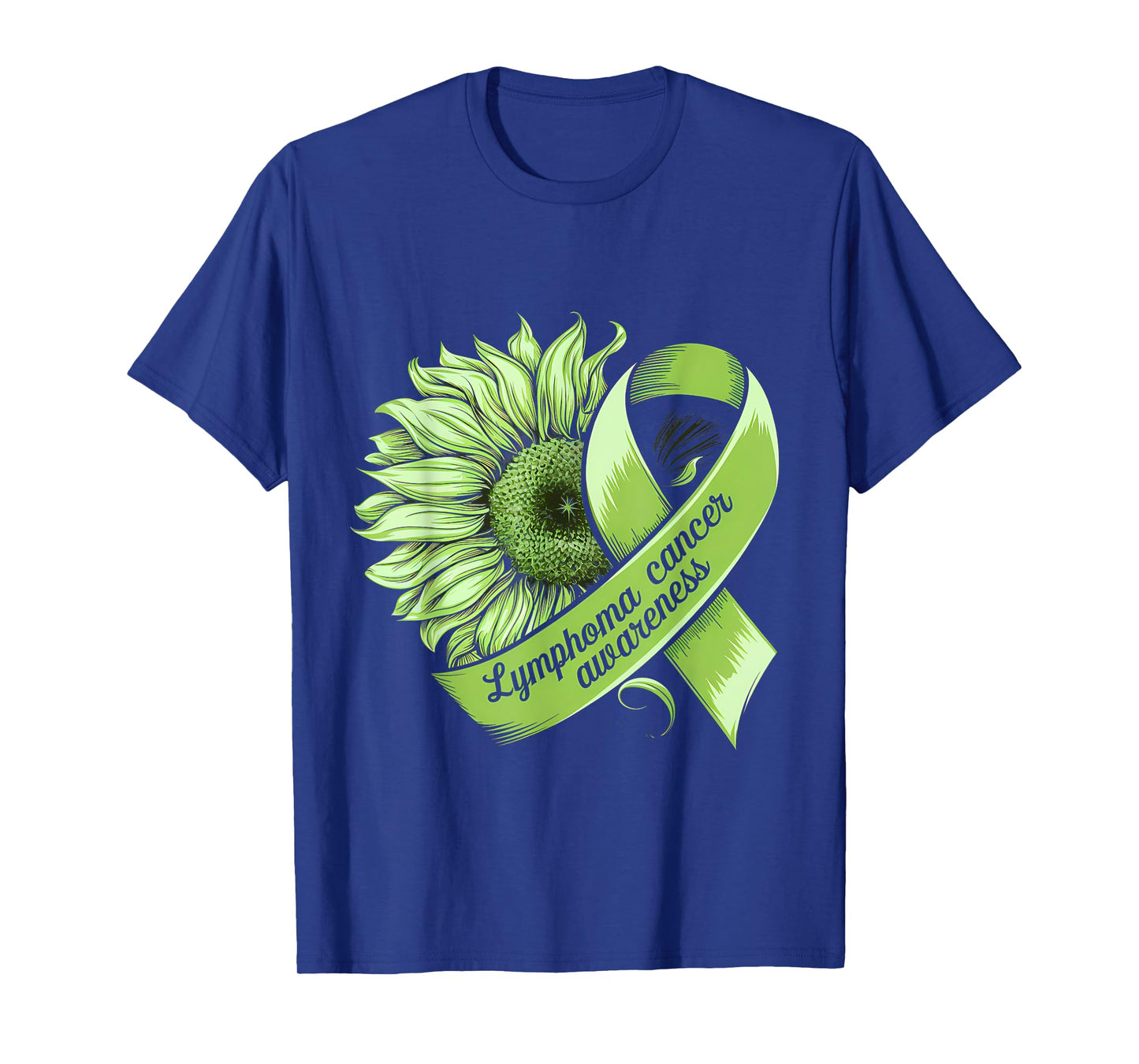 Lymphoma Cancer Awareness Month Sunflower Green Ribbon T-Shirt