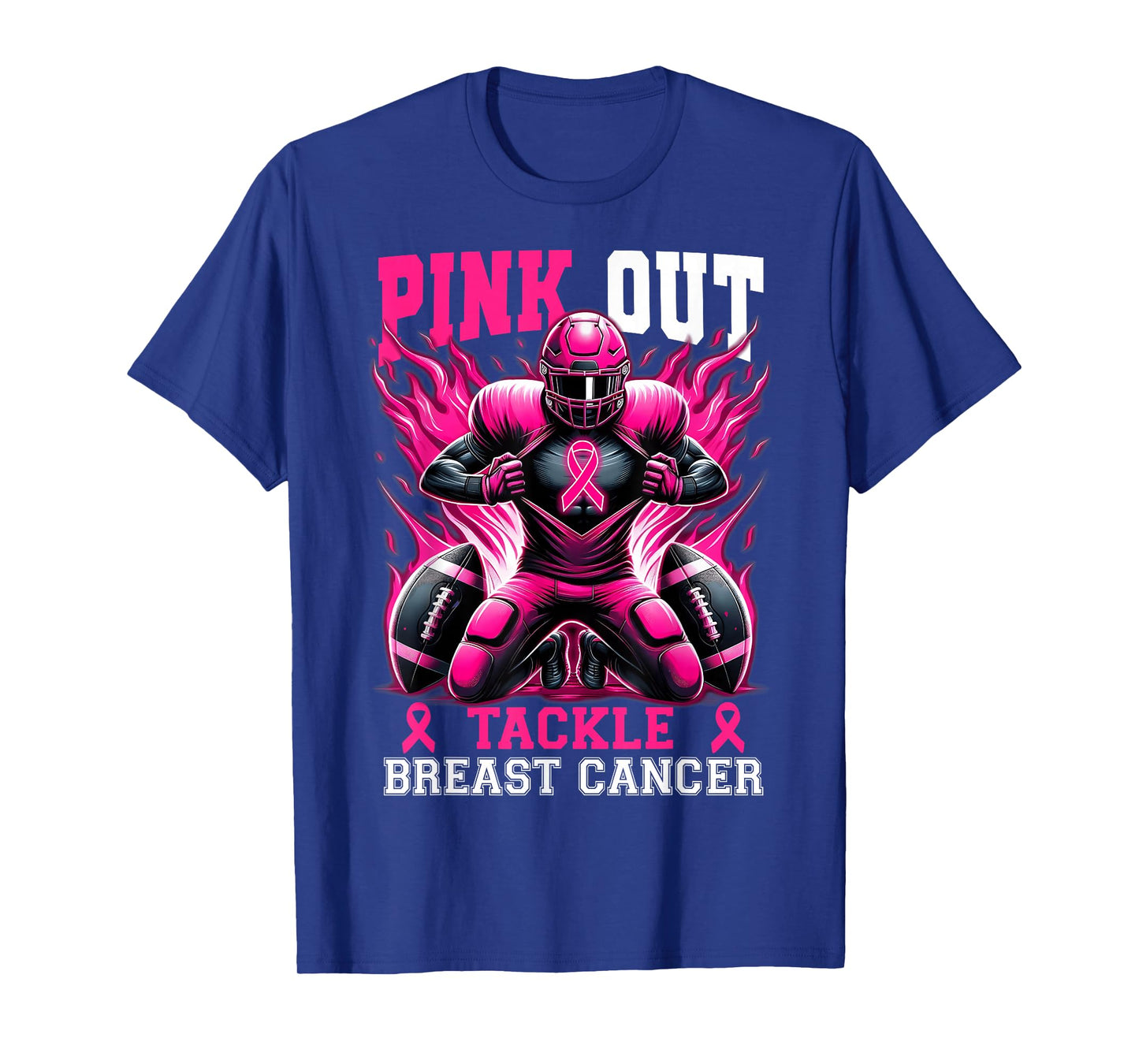 Pink Out Tackle Breast Cancer Awareness Football Game Day T-Shirt