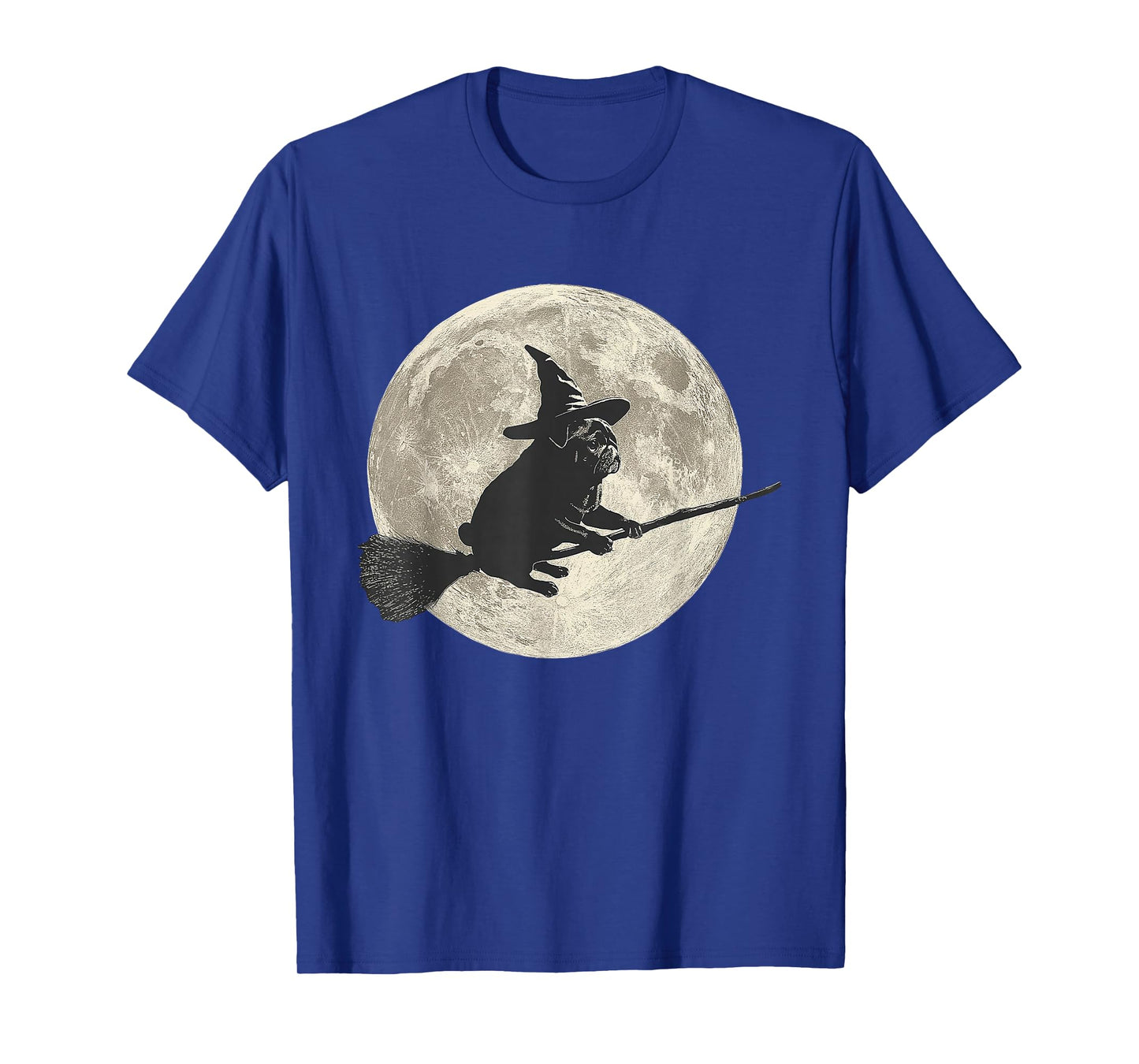 Cute Pug Ghost Witch Dog Lover Halloween Moon T-Shirt