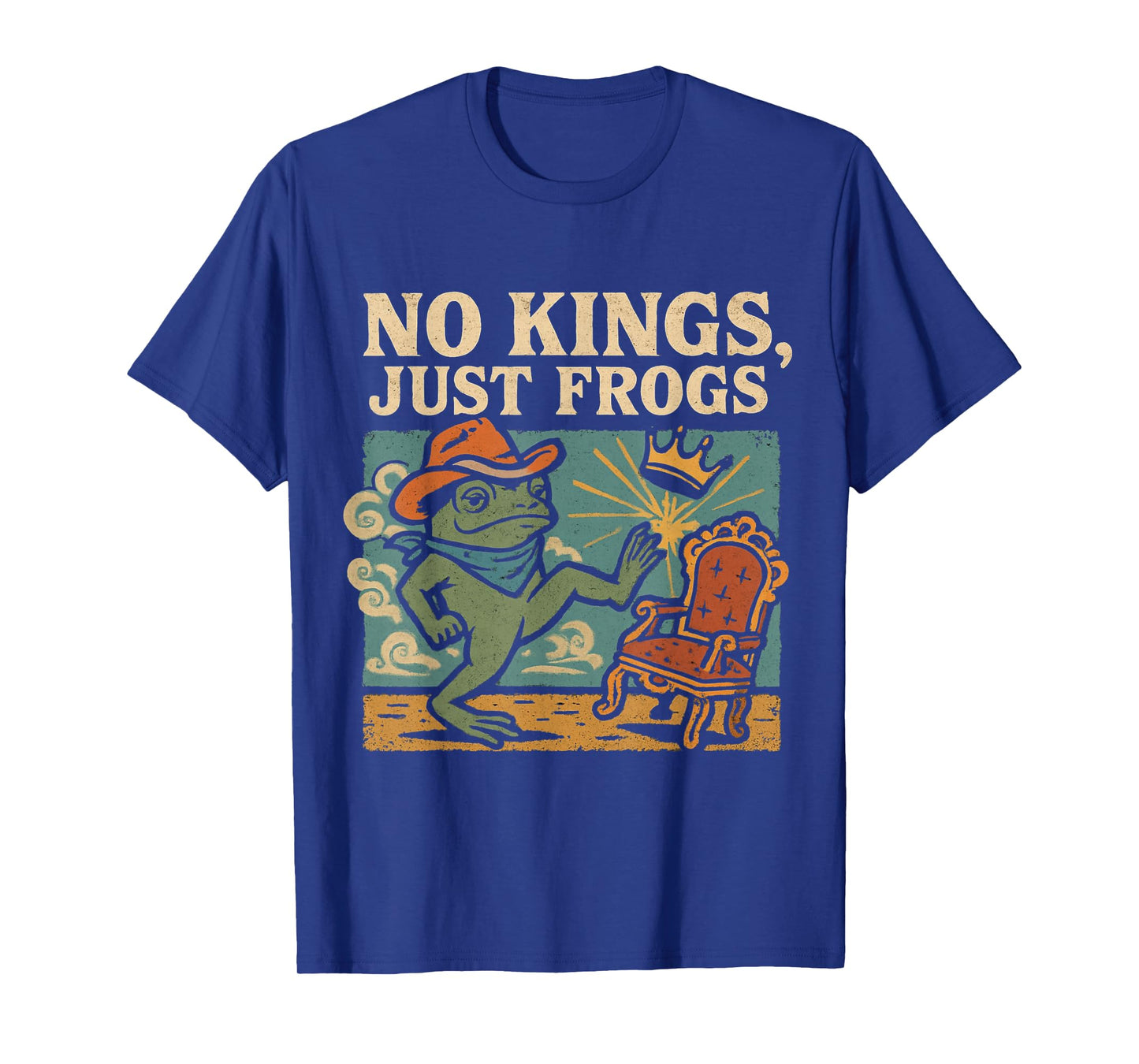 No Kings Frog Portland Frog Protest Vintage for Men Women T-Shirt