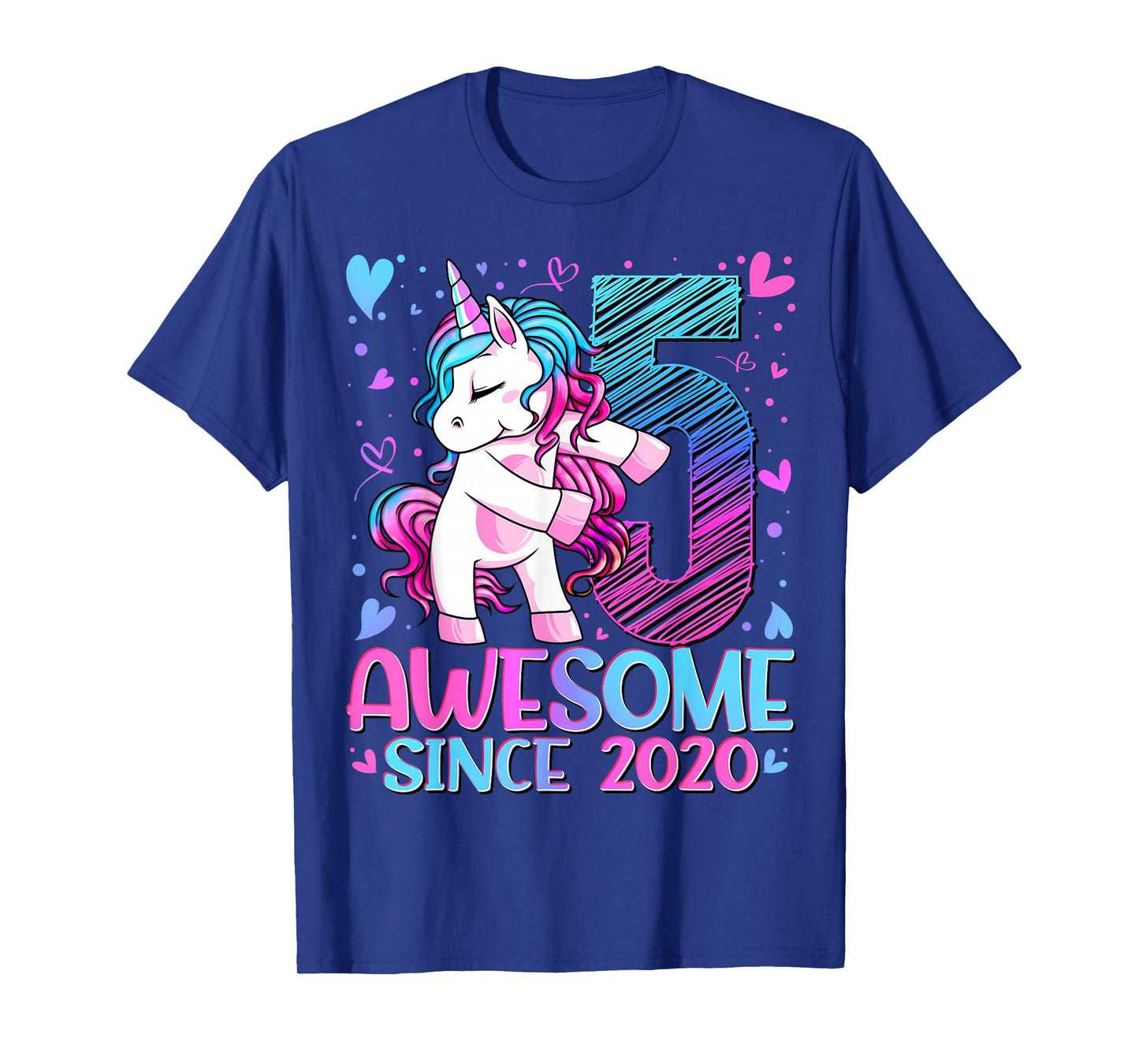 5 Year Old Unicorn Gifts For Girls 5th Birthday Girl Party T-Shirt