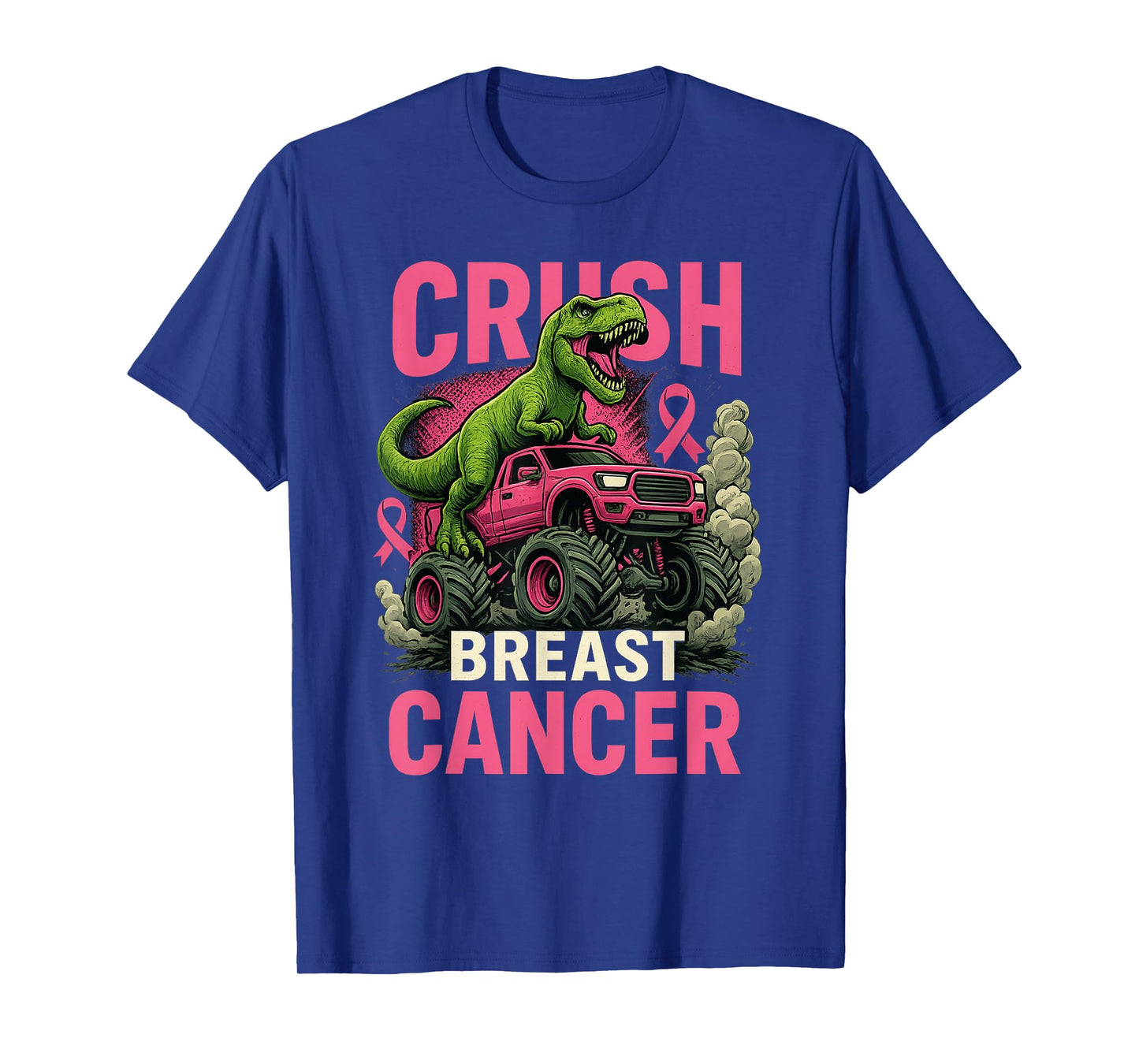 Crush Breast Cancer Awareness Monster Truck Toddler Boy Kids T-Shirt