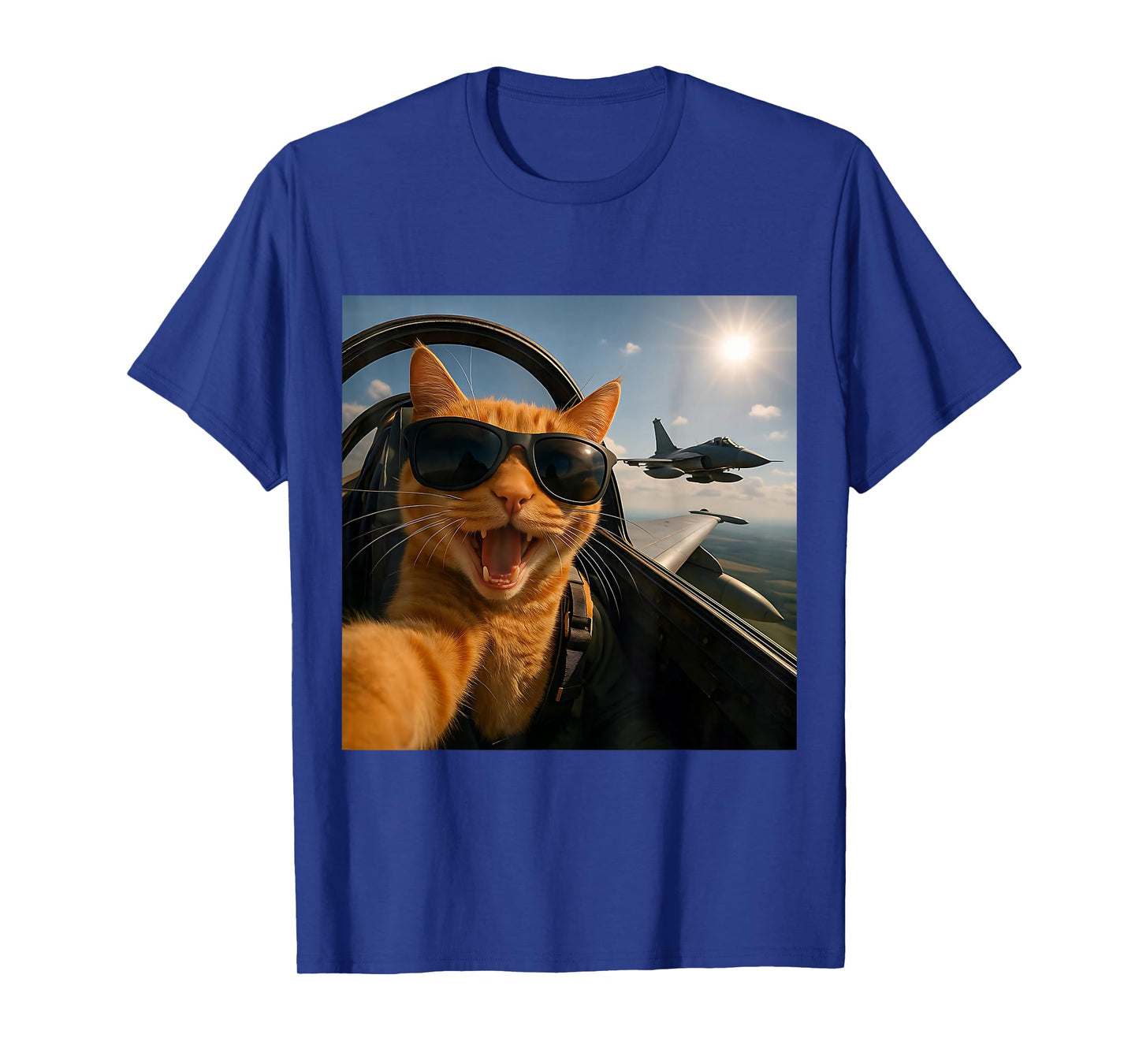 Cat Selfie Jet Airplane Funny Cat Gifts for Men Women Kids T-Shirt