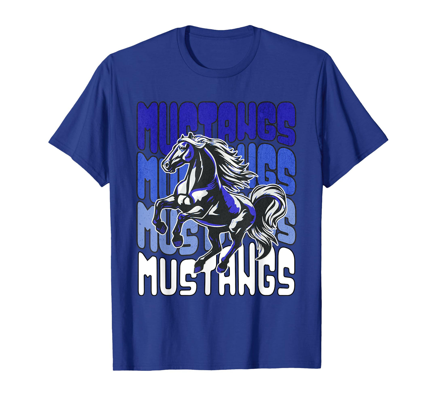 Mustang Mascot School Spirit Sports Team Football Gameday T-Shirt