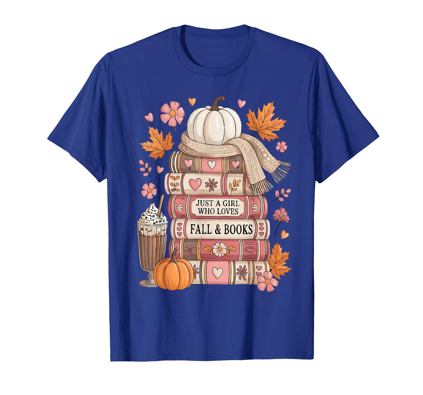 Just A Girl Who Loves Fall & Book Autumn Reading Book Lover T-Shirt