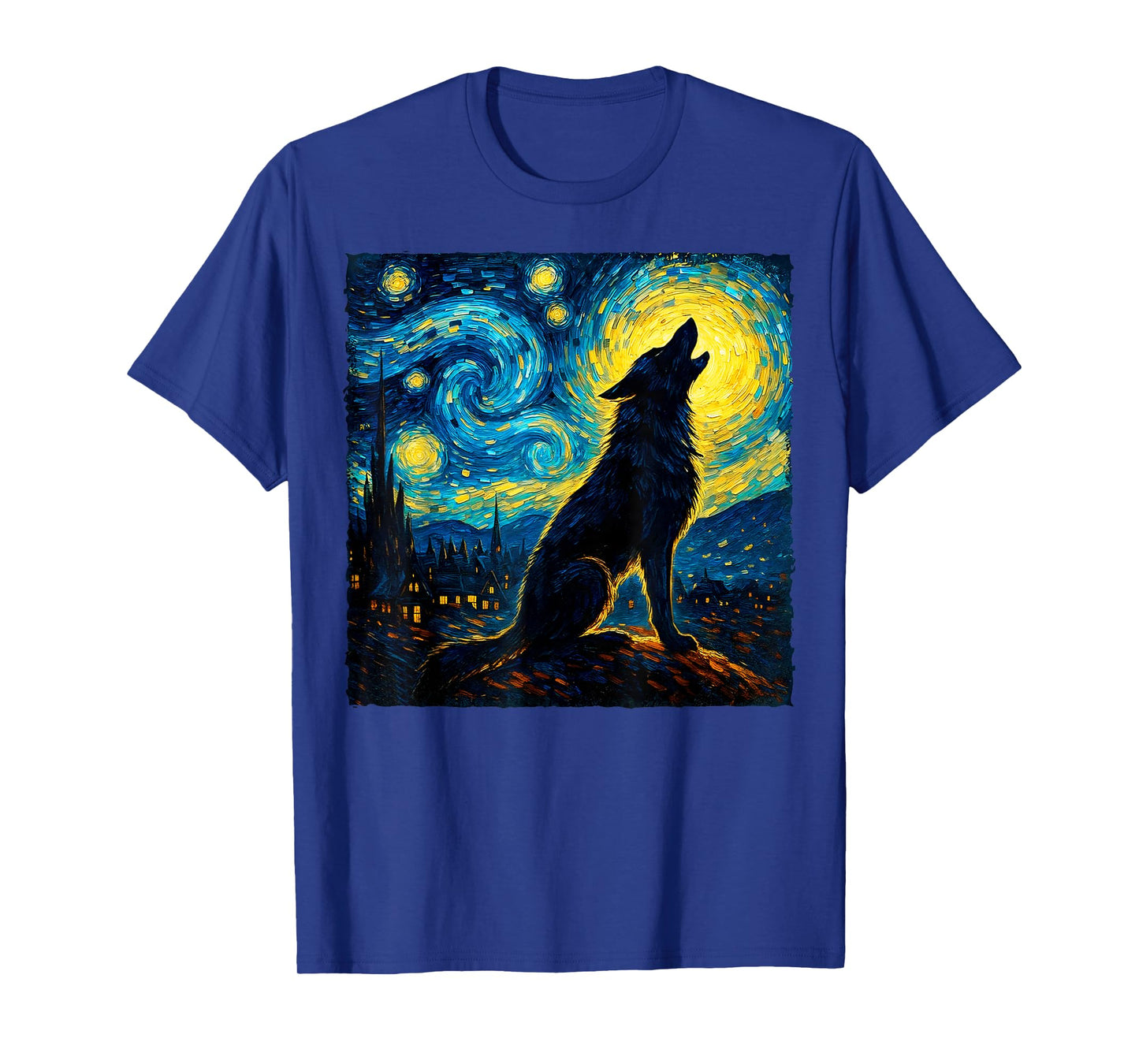 Wolf Starry Night Howling Moon Funny Gifts for Men Women Kid T-Shirt
