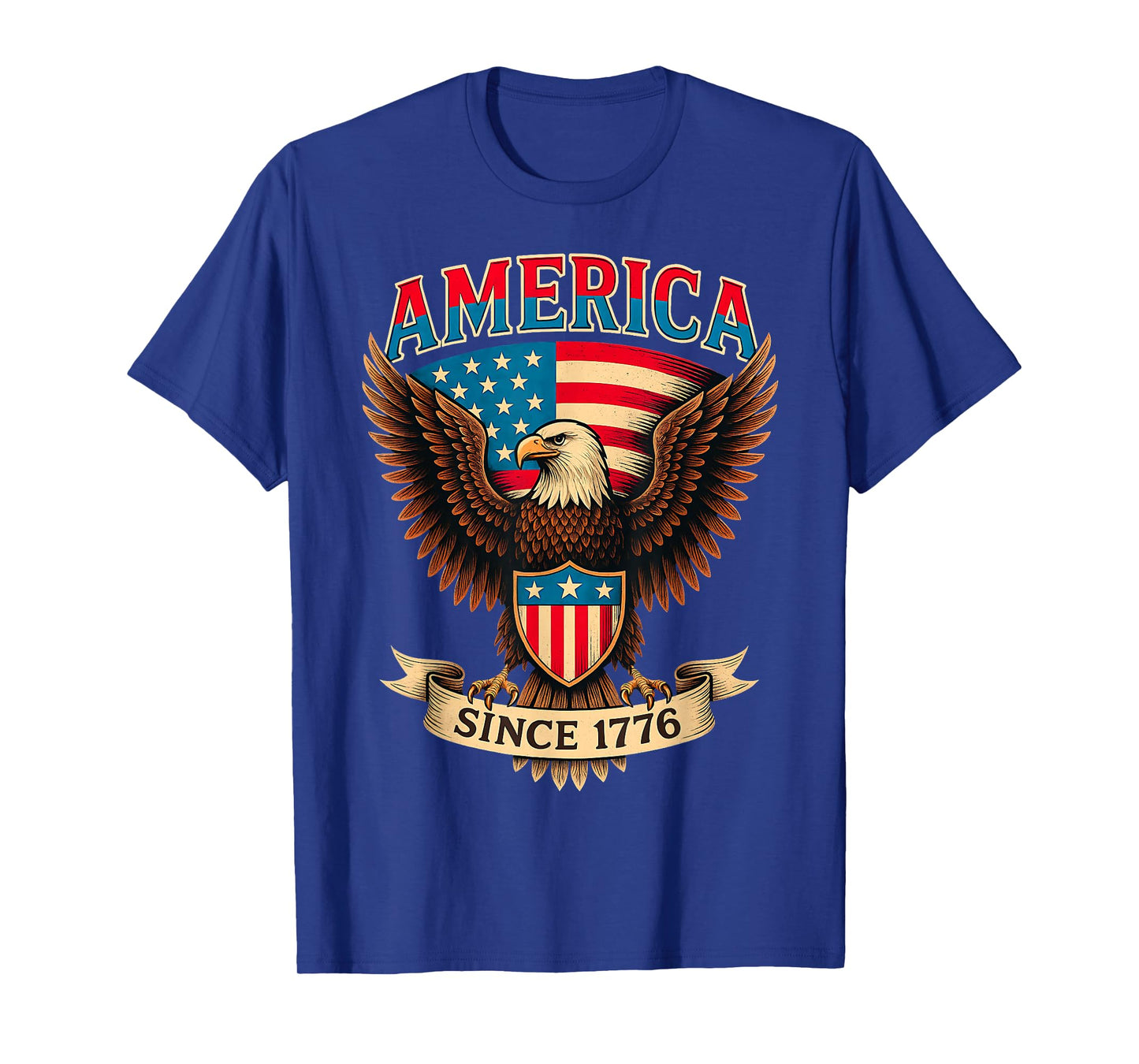 America Since 1776 Bald Eagle American Flag 4th of July T-Shirt