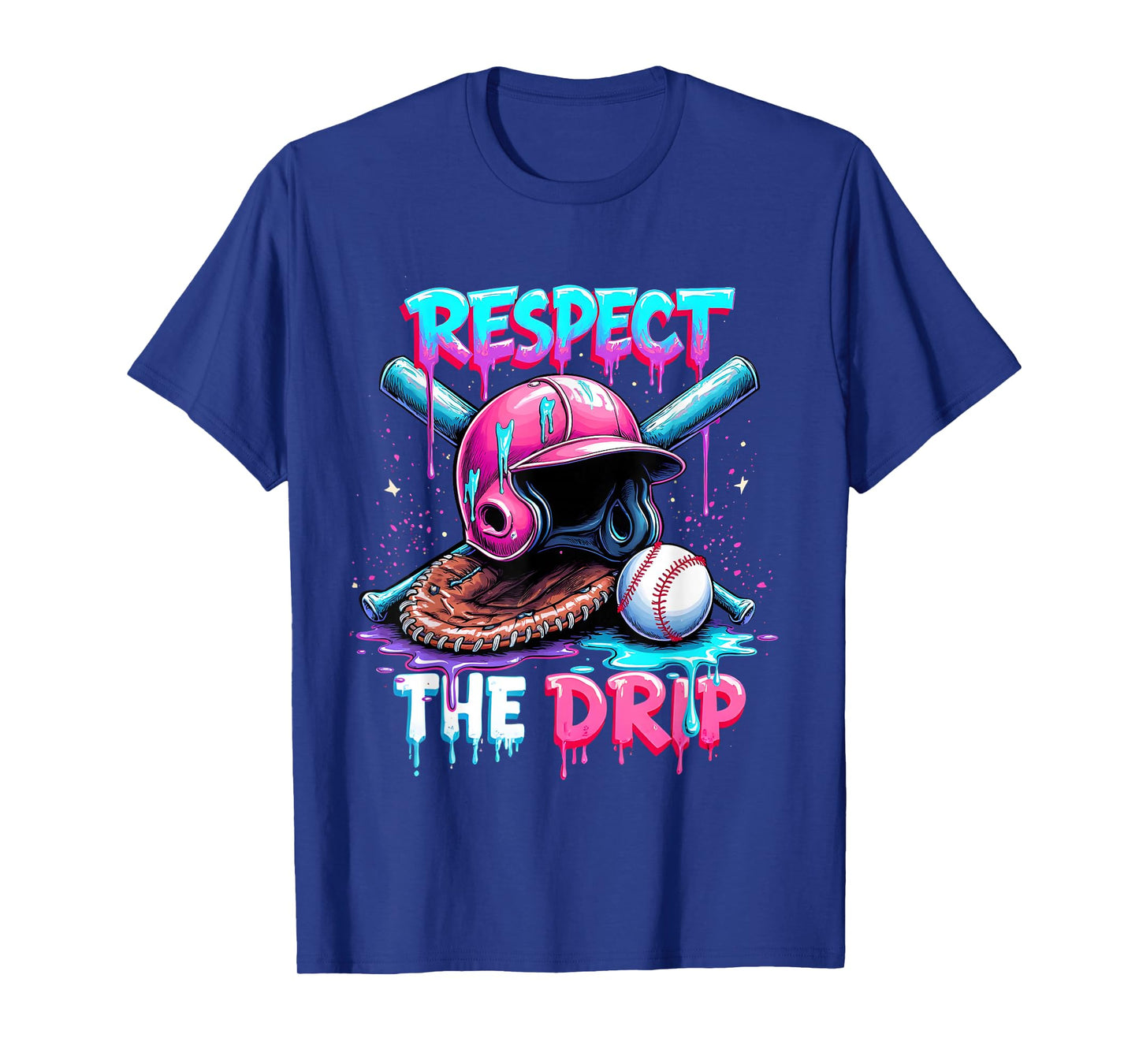 Respect The Drip Baseball Ice Cream Drip Vibes Squad T-Shirt