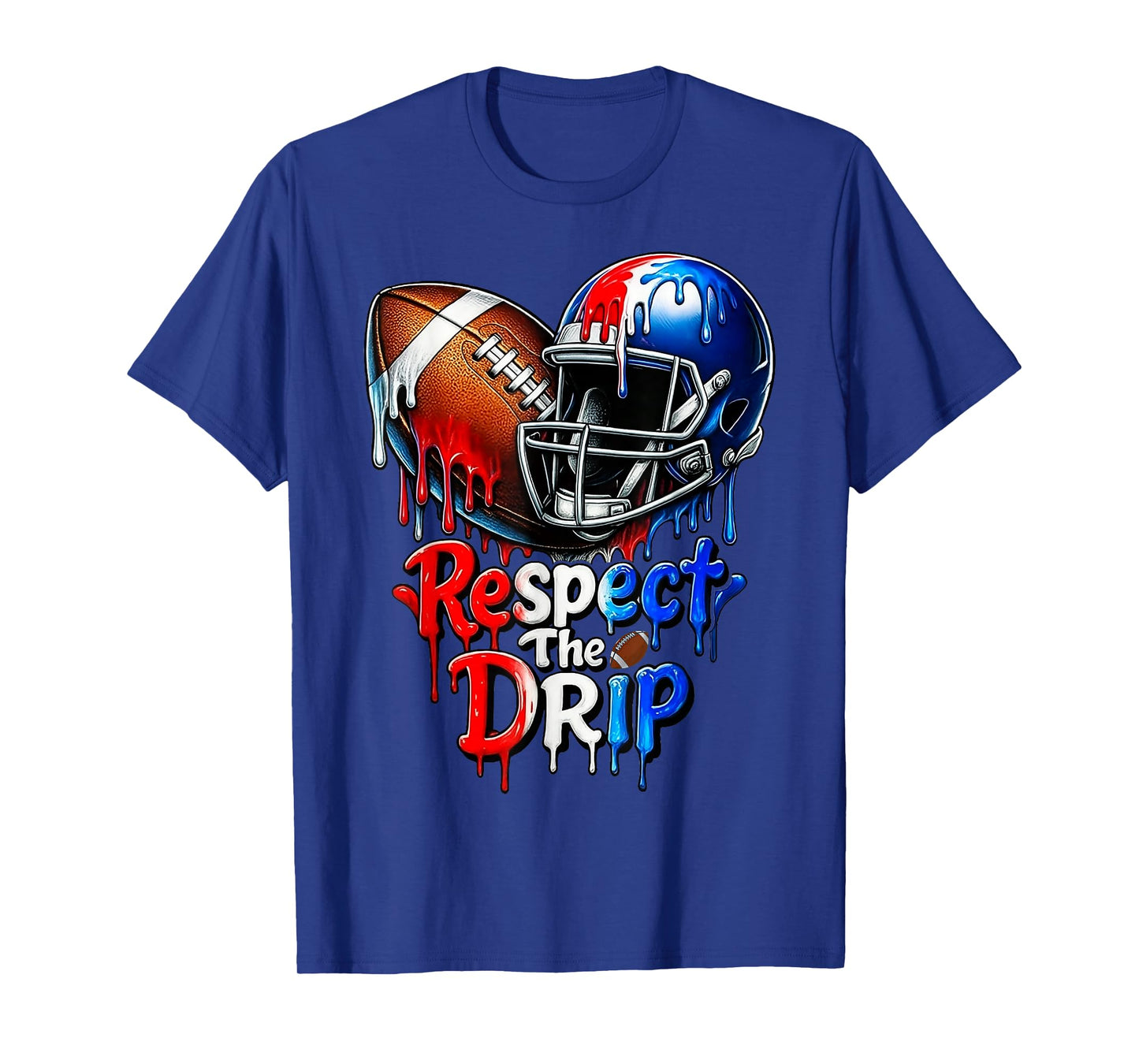Respect The Drip Football Drip Boys Ice Cream Drip Sprinkle T-Shirt