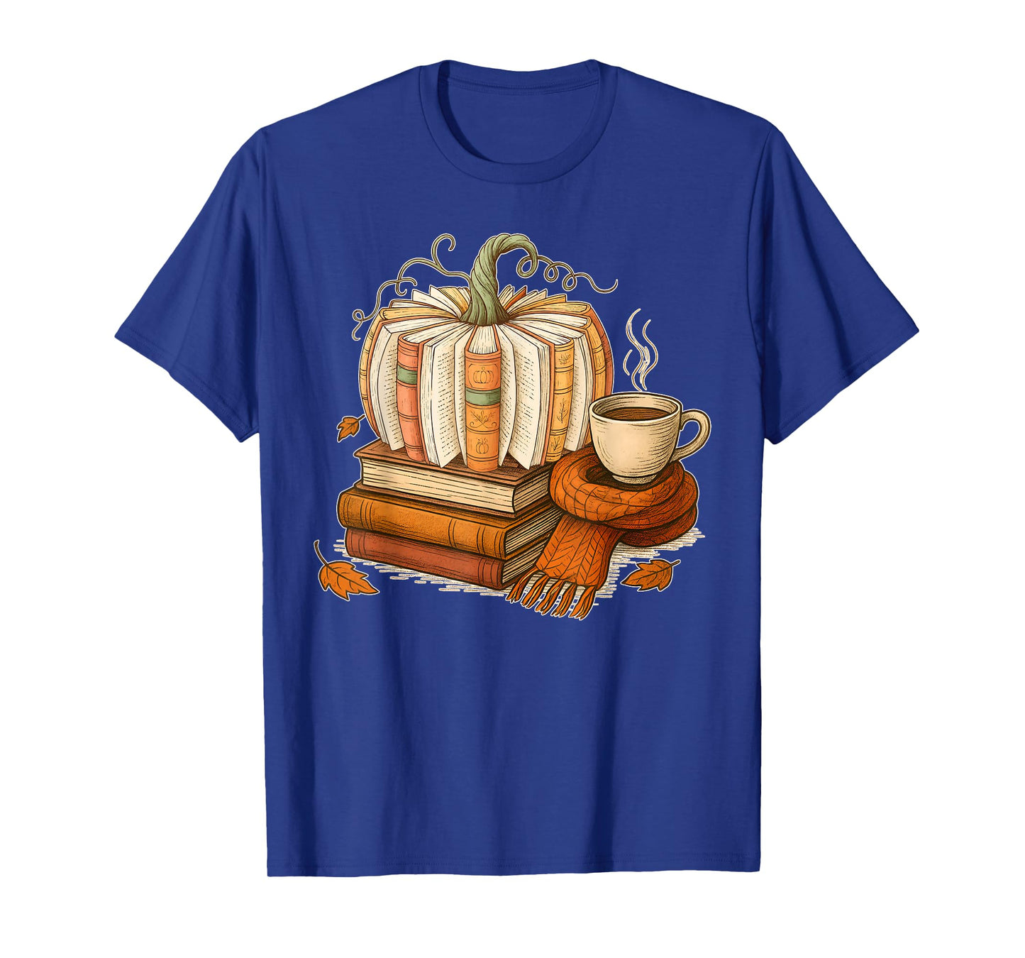 Fall Book Pumpkin Halloween Reading Book Lovers Women Men T-Shirt