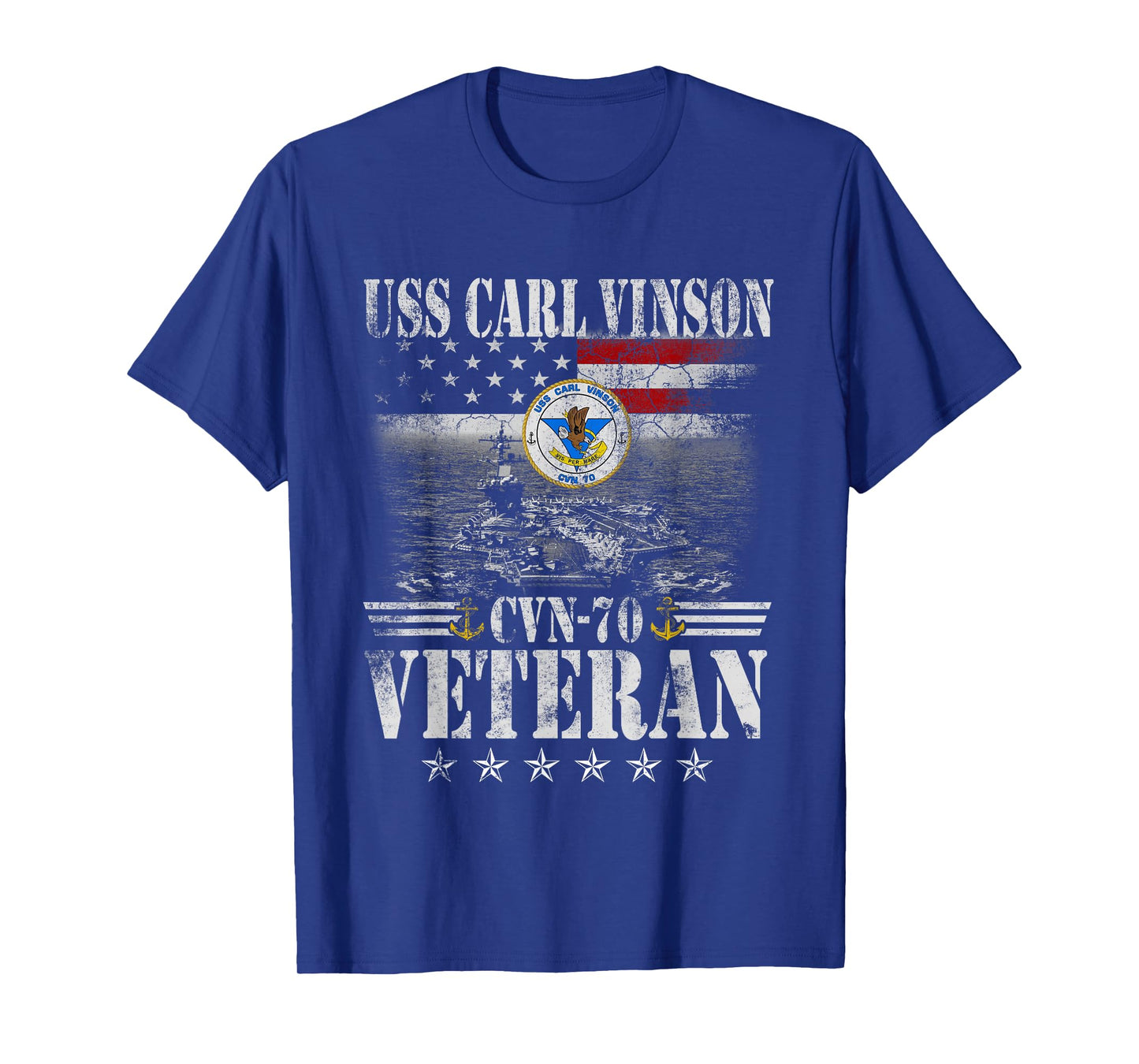 USS Carl Vinson CVN-70 Aircraft Carrier USA Flag Veteran Men T-Shirt