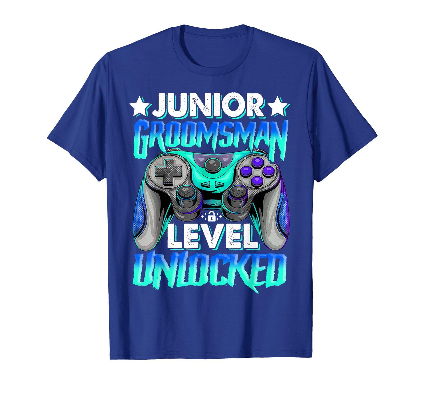 Gamer Junior Groomsman Level Unlocked Video Gaming Wedding T-Shirt