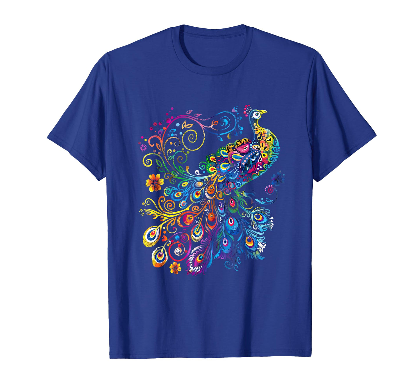 Feather Peacock Lover Artwork Animal Colorful Peacock Bird T-Shirt