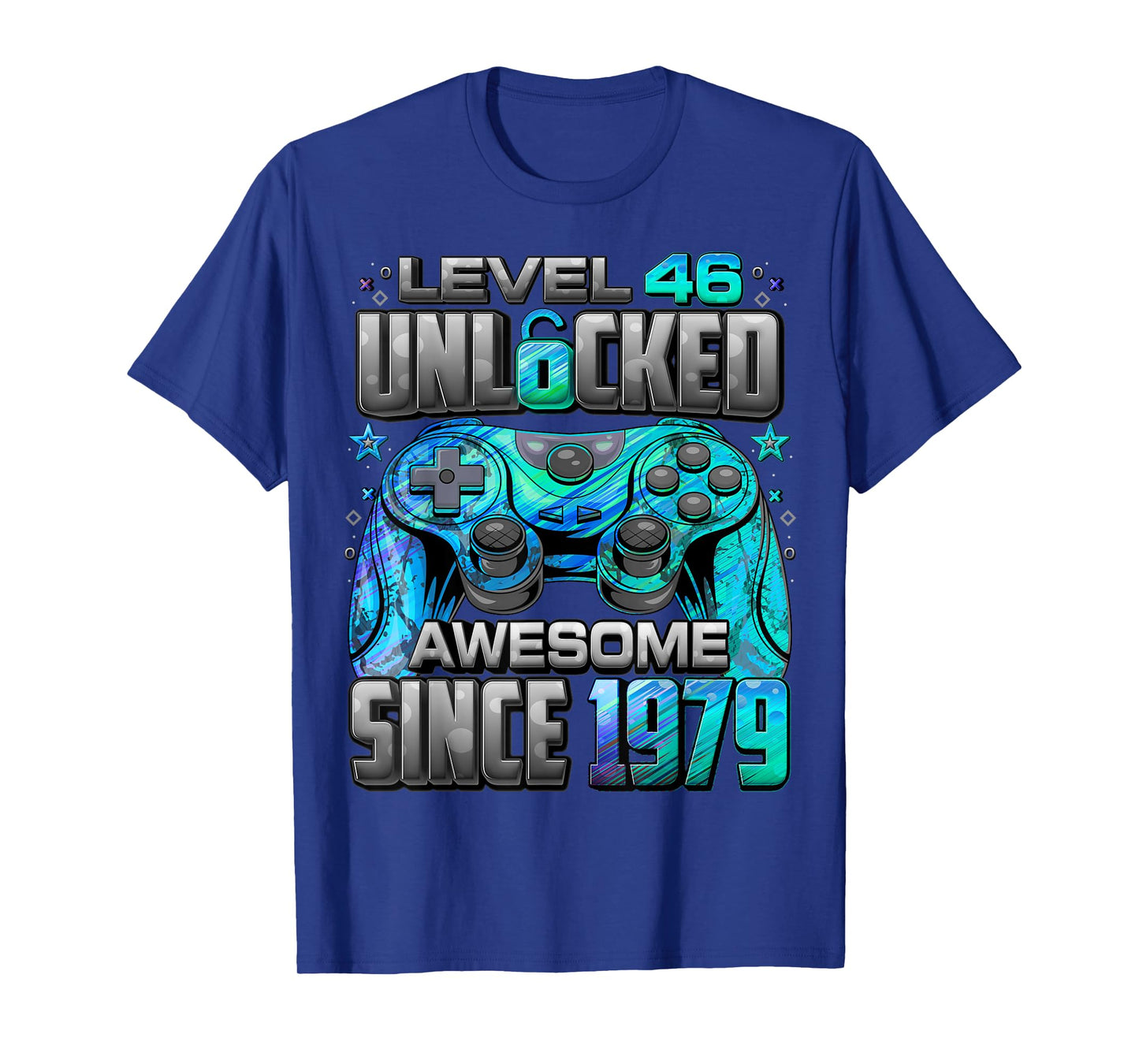 Level 46 Unlocked Awesome Since 1979 46th Birthday Gaming T-Shirt