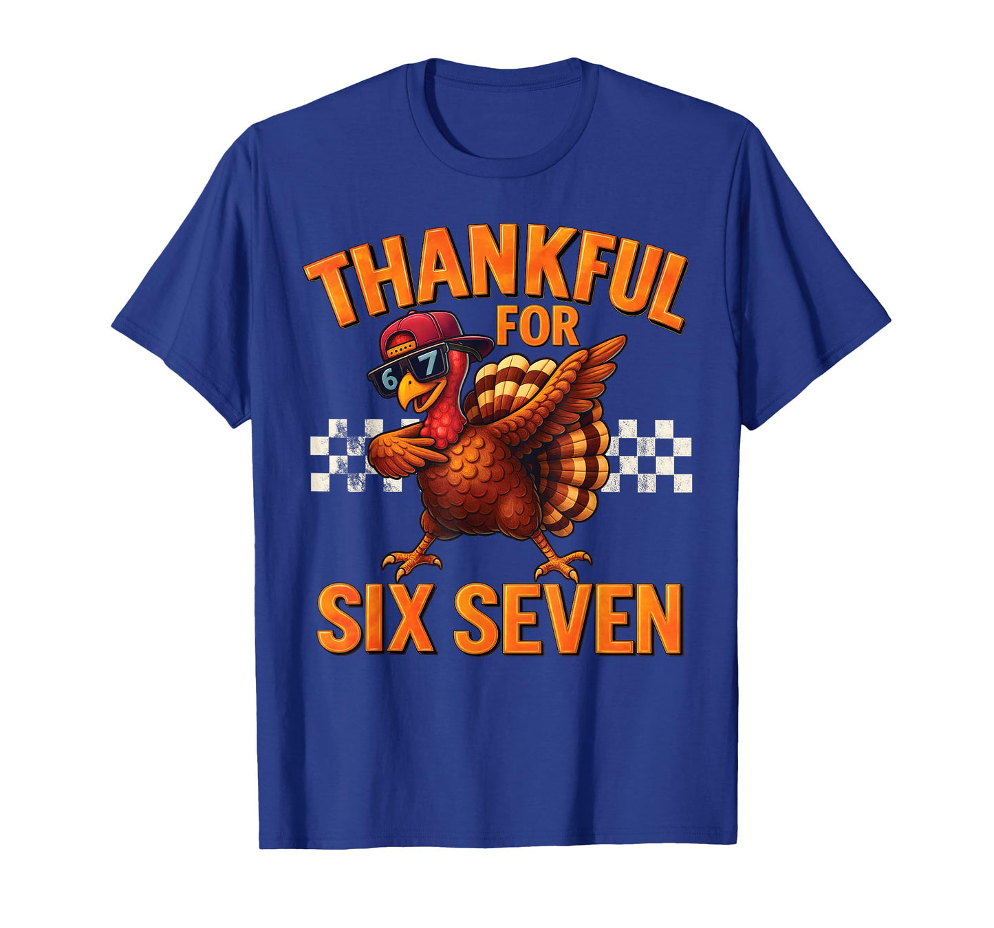 Boys 67 Thanksgiving Dabbing Turkey Thankful for Six Seven T-Shirt