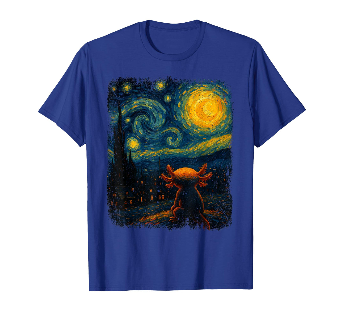 Axolotl Starry Night Van Gogh Art Gifts For Men Women Kid T-Shirt